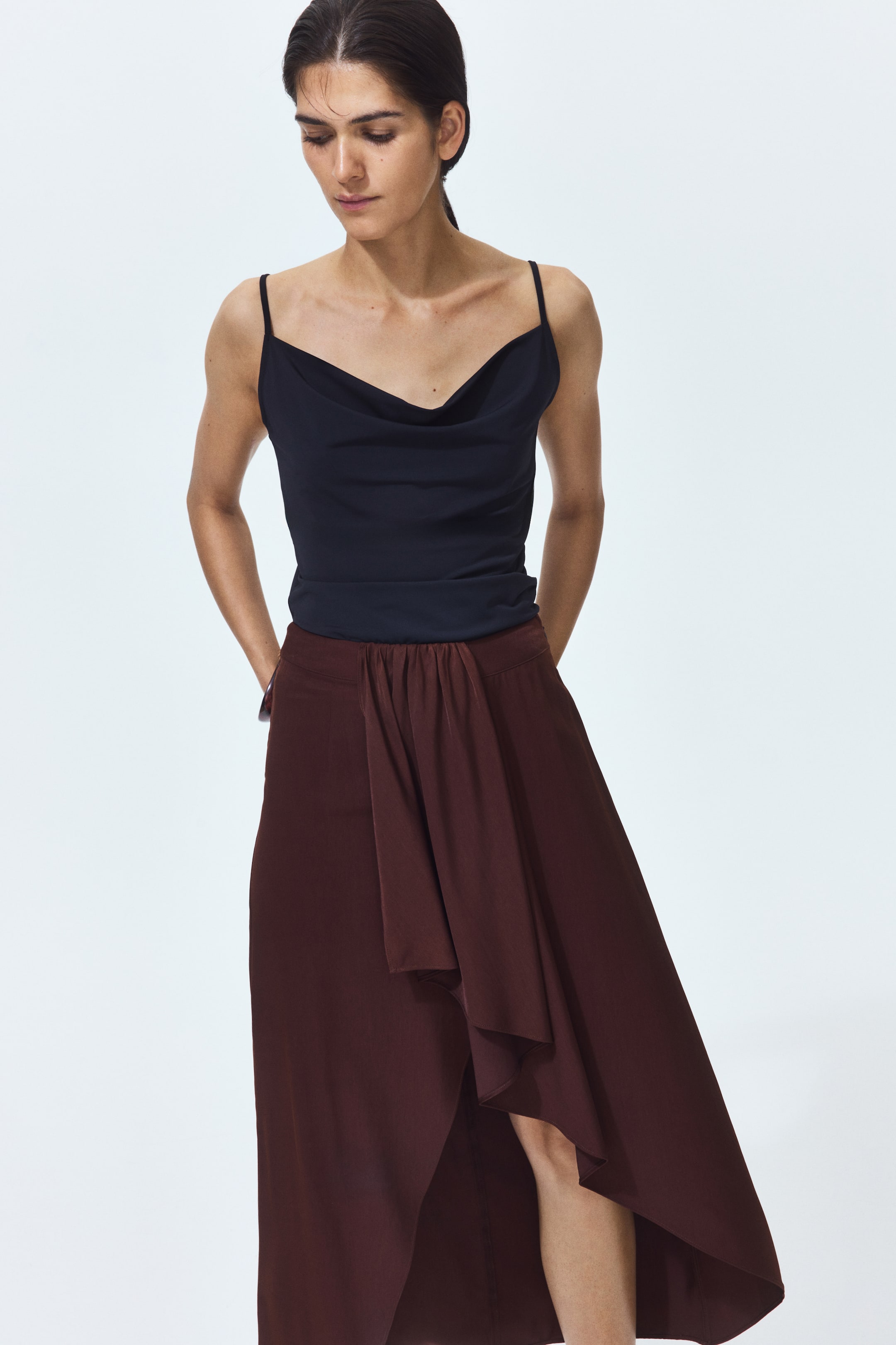 Cowl-Neck Strappy Top