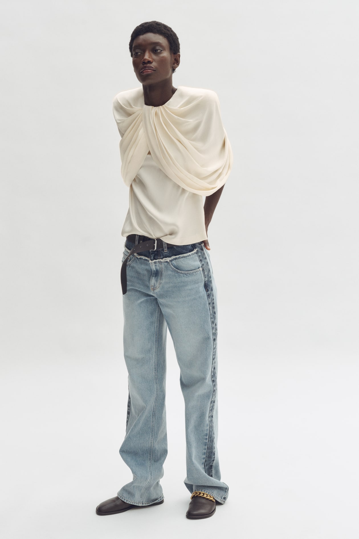 Draped Satin Top - image 4