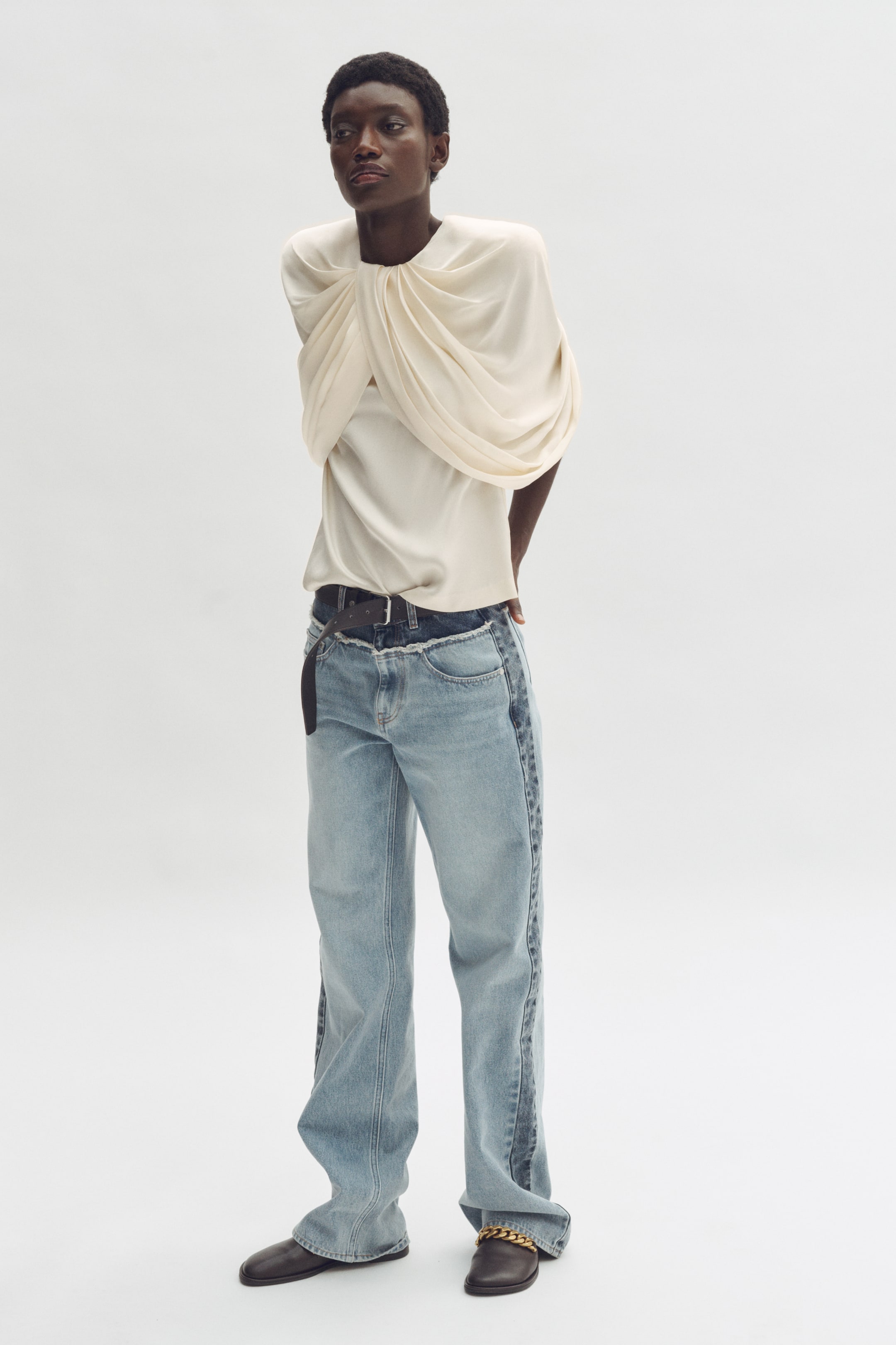 Draped Satin Top