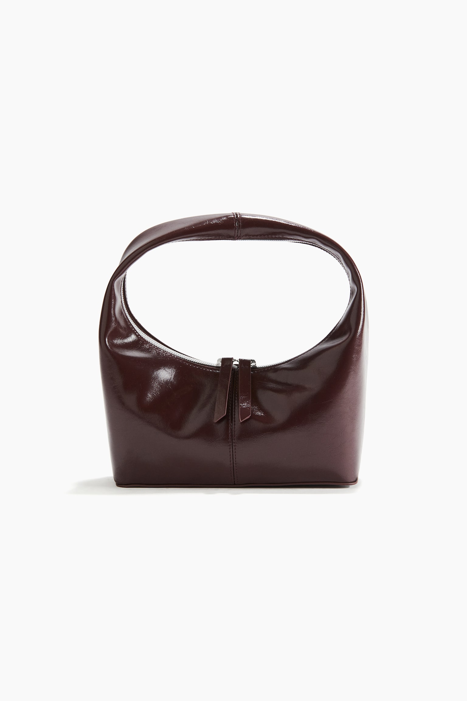 Handbag - Burgundy/Light beige/Black - 2