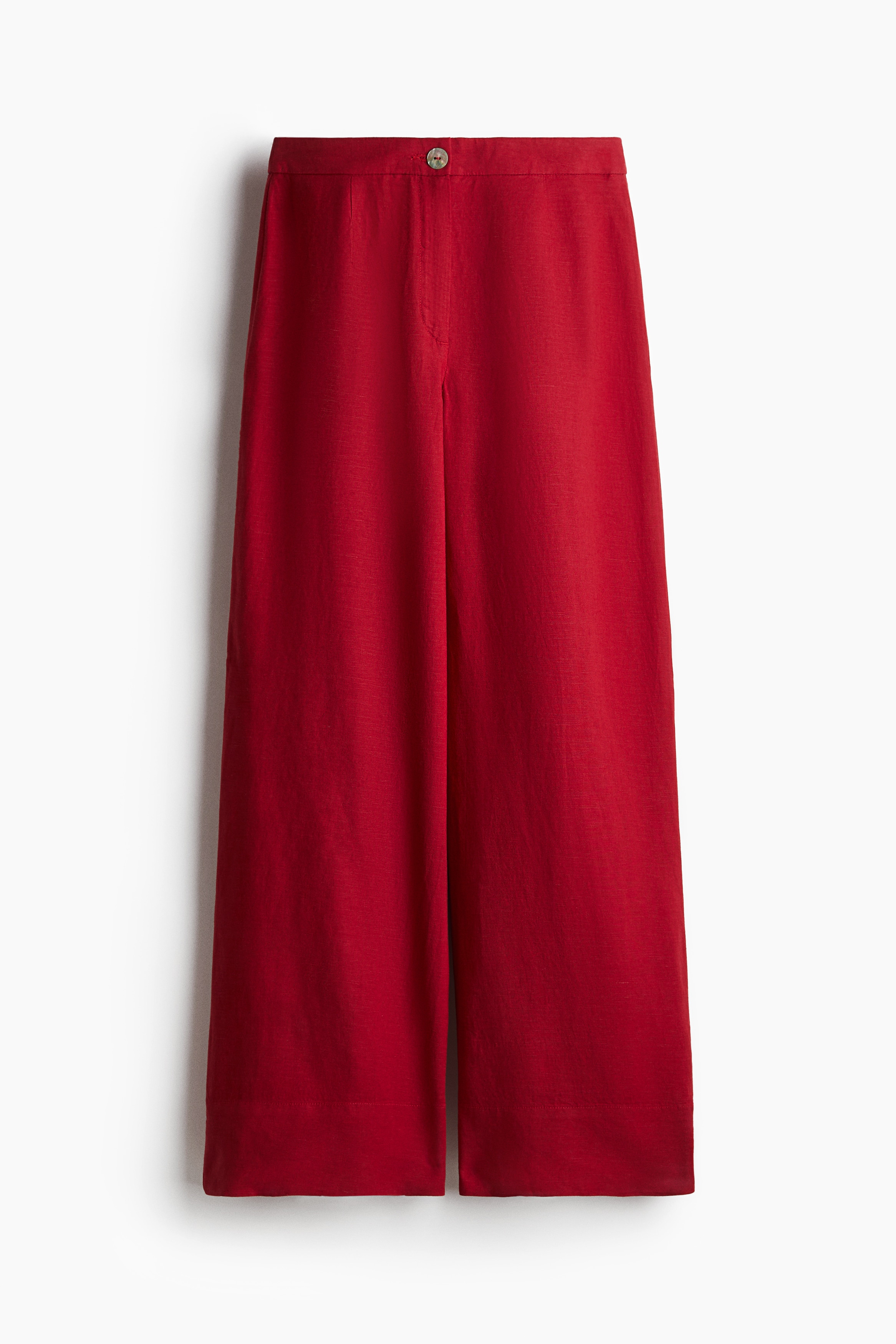 Bukser i hørblanding - Rød/Lys beige/Hvid/Mørk kakigrøn/Mørkebrun