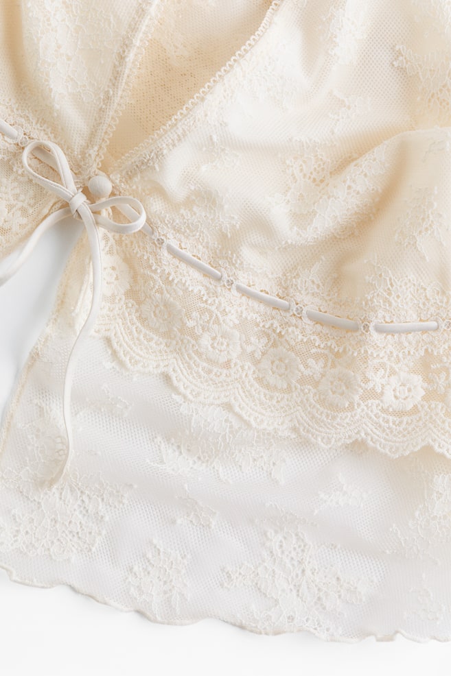 Crop top en dentelle-Crème - 4