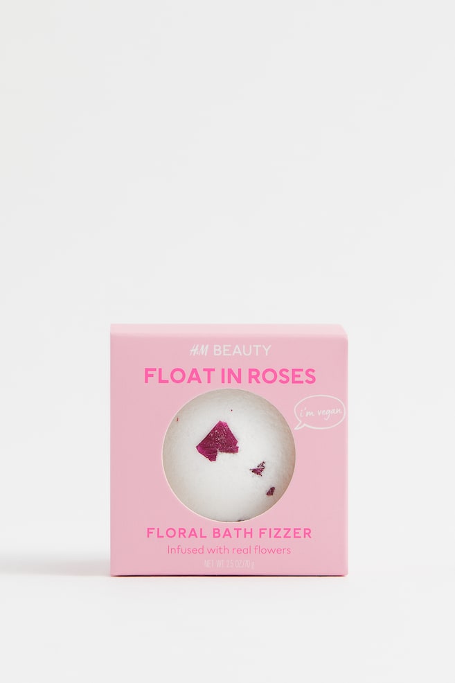 Bath fizzer with flower petals - Float in Roses/Soak in Lavender - 1
