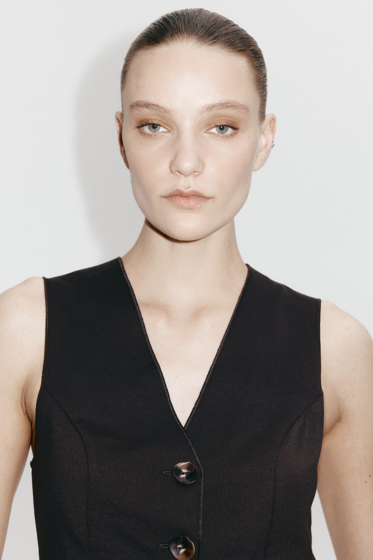 וסט ג'רזי - חום כהה/קרם - 4