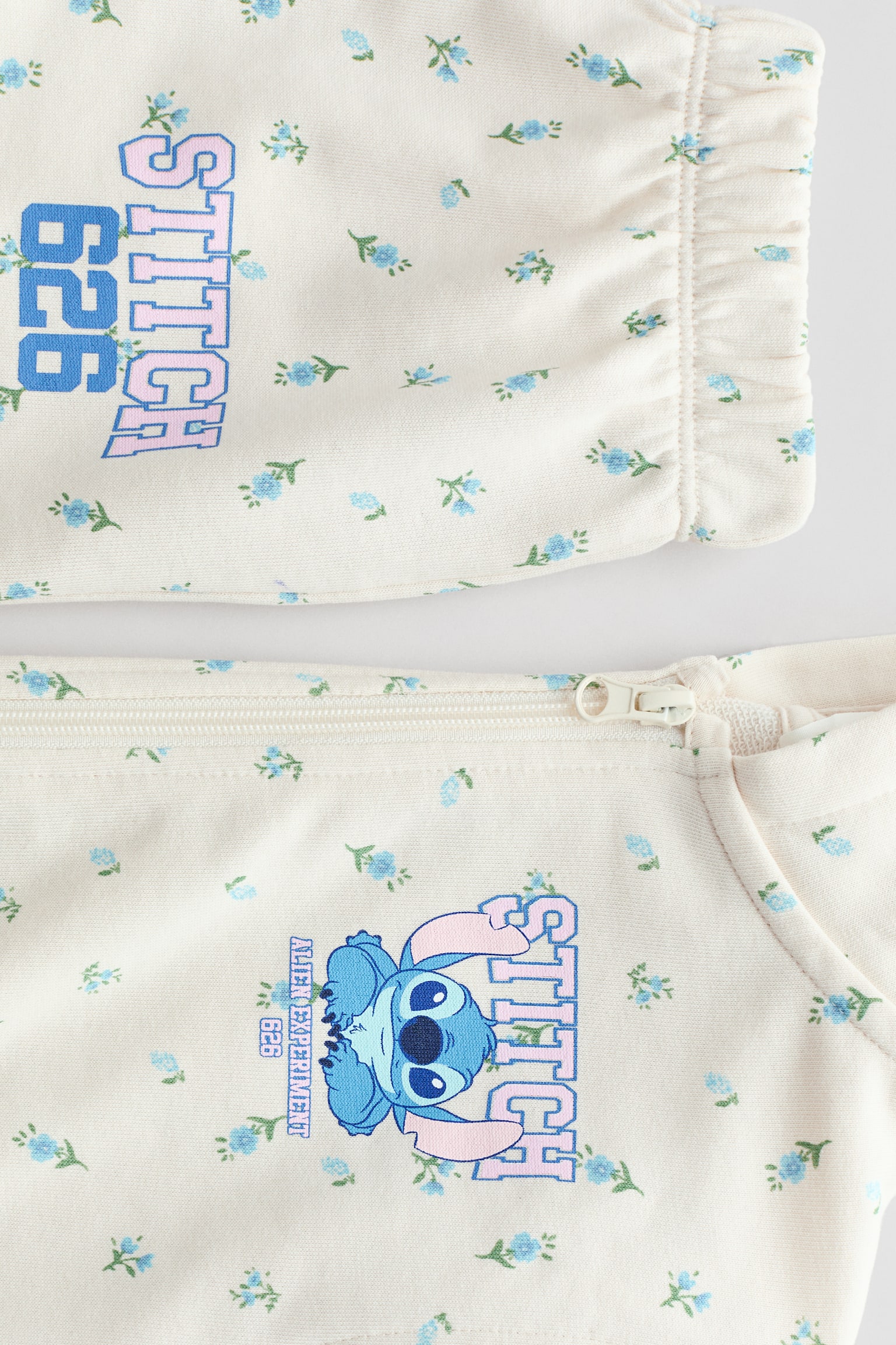 Детский комплект H&M 2-Piece Printed Sweatshirt and Sweatshorts Set, цвет: Кремовый — фото 3