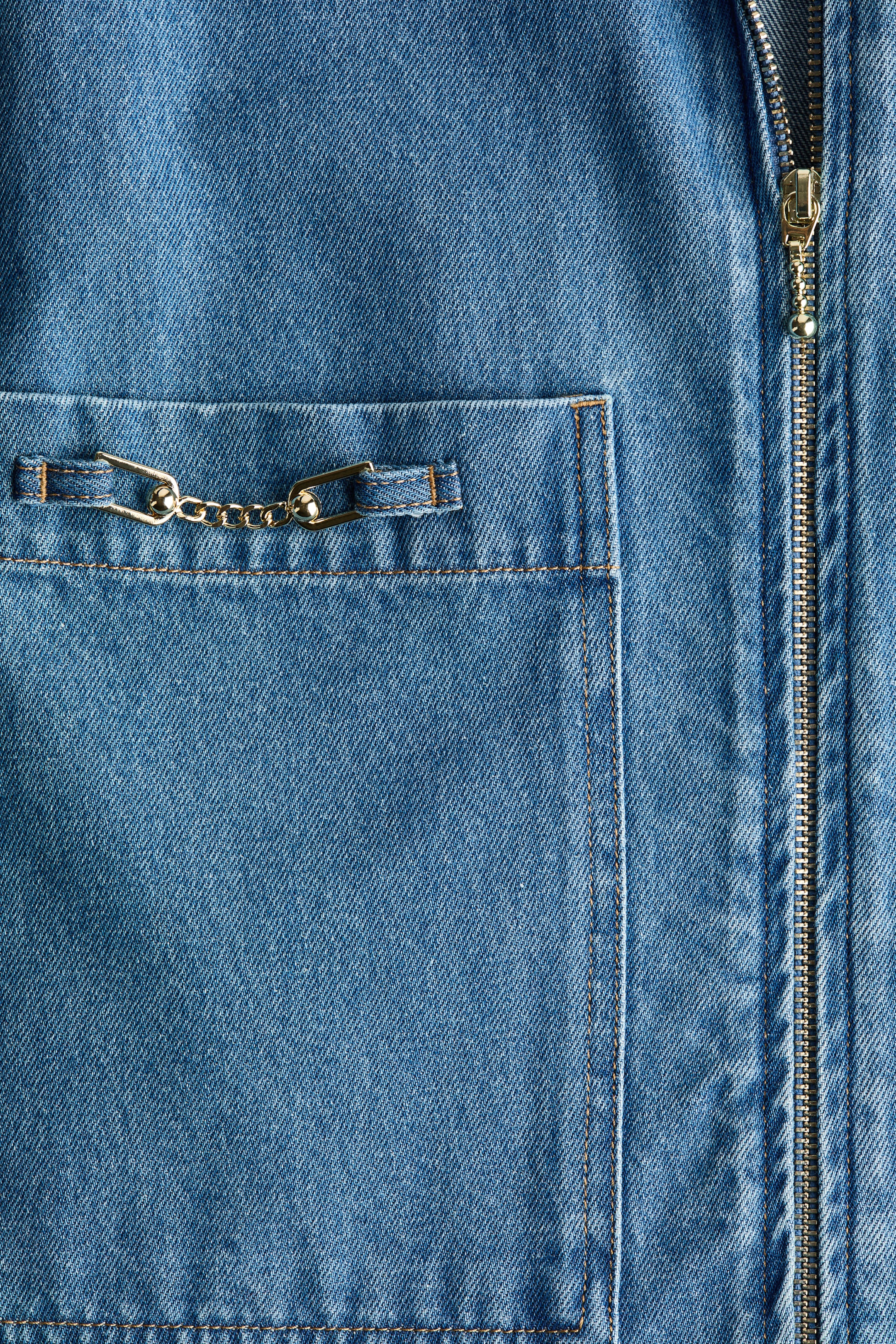 View larger image: Zip-Front Denim Dress - Denim blue - Ladies | H&M US 5