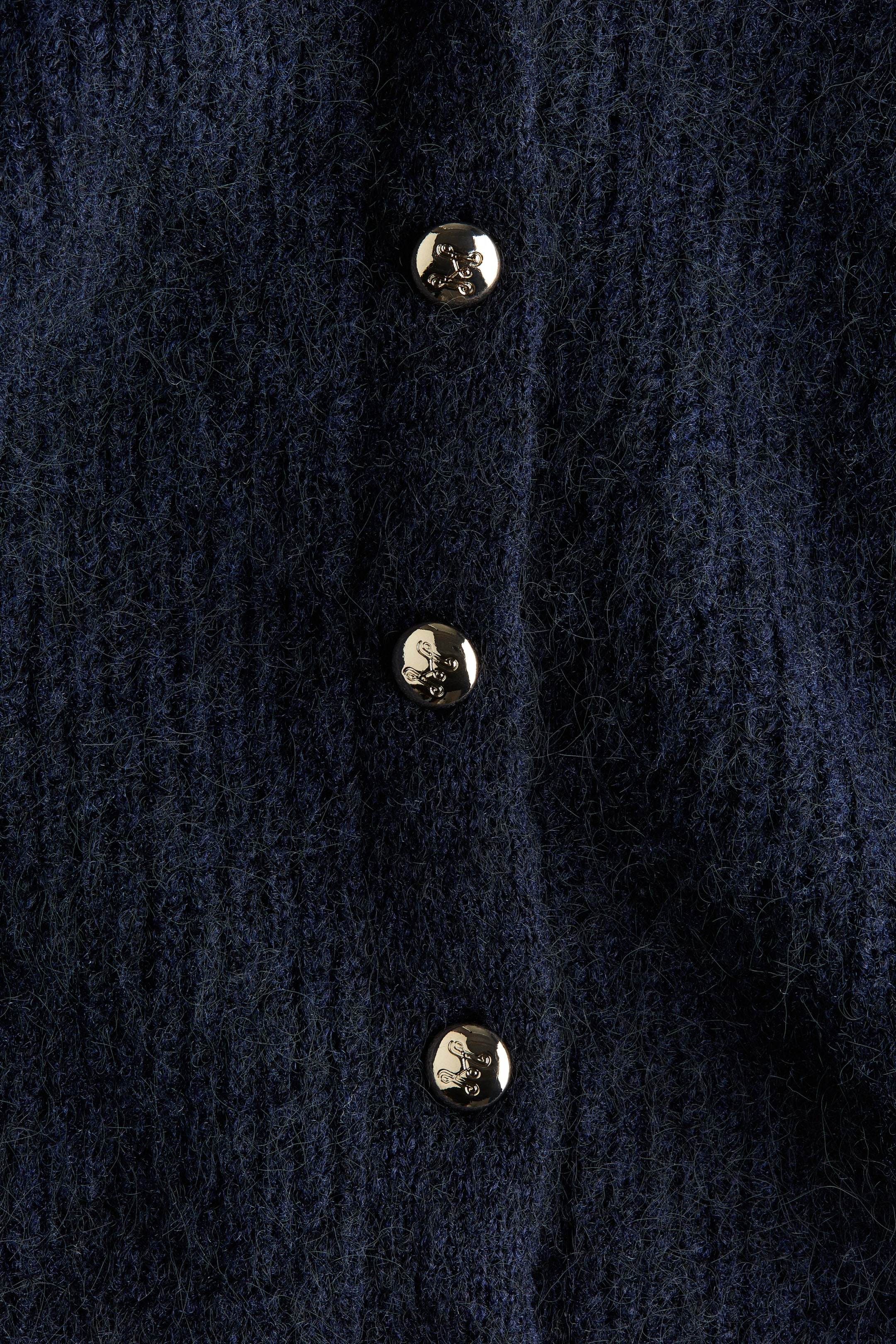 Rib-Knit V-Neck Cardigan
