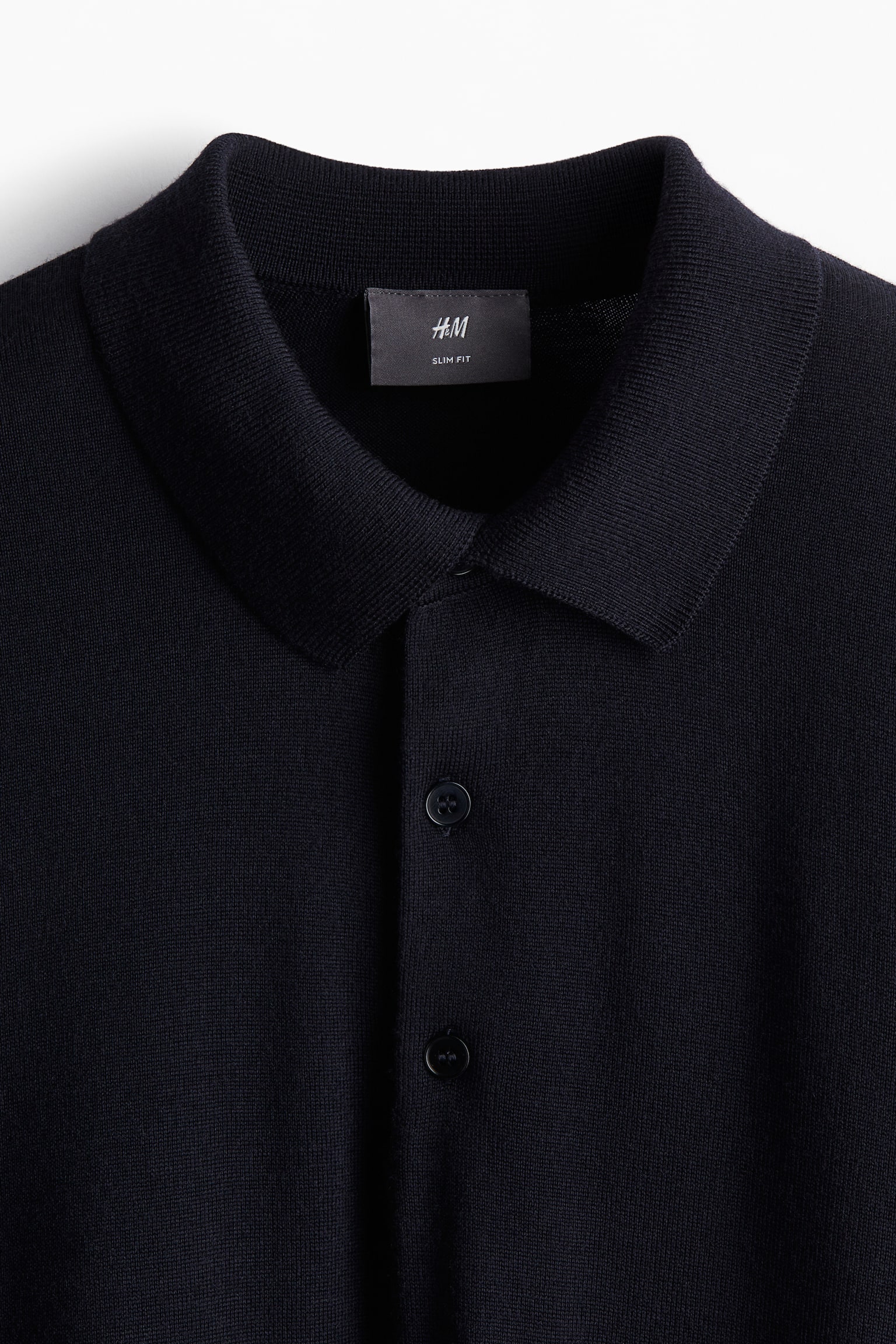 Slim Fit Wool polo shirt - Dark blue/Black/Dark grey/Greige - 5