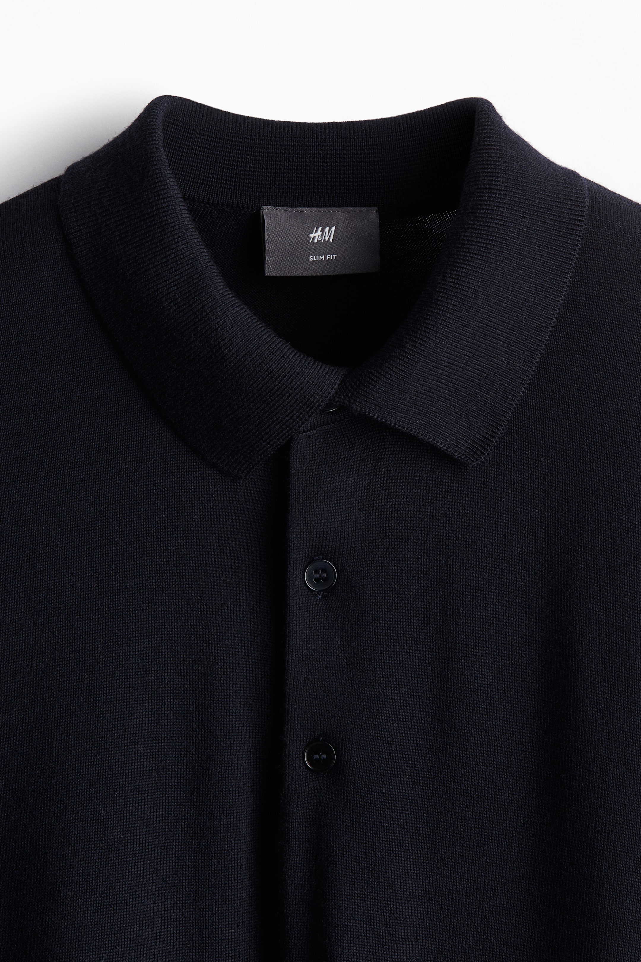 Slim Fit Wool polo shirt - Dark blue - Men | H&M GB 6