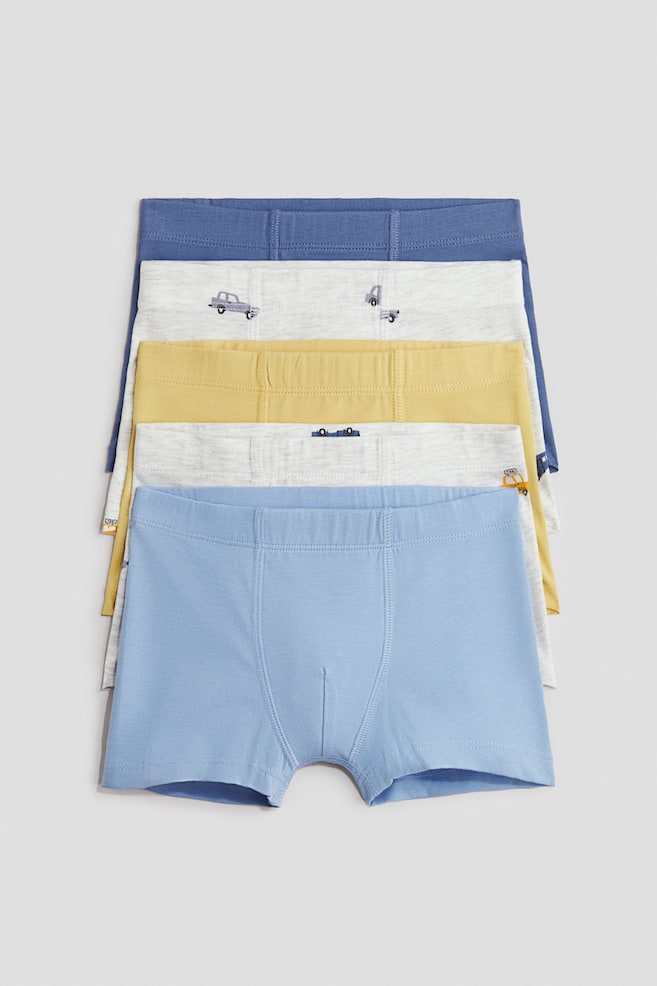 Lot de 5 boxers en coton - Bleu ancien/véhicules/Bleu/Dino Crew/Turquoise/véhicules - 1