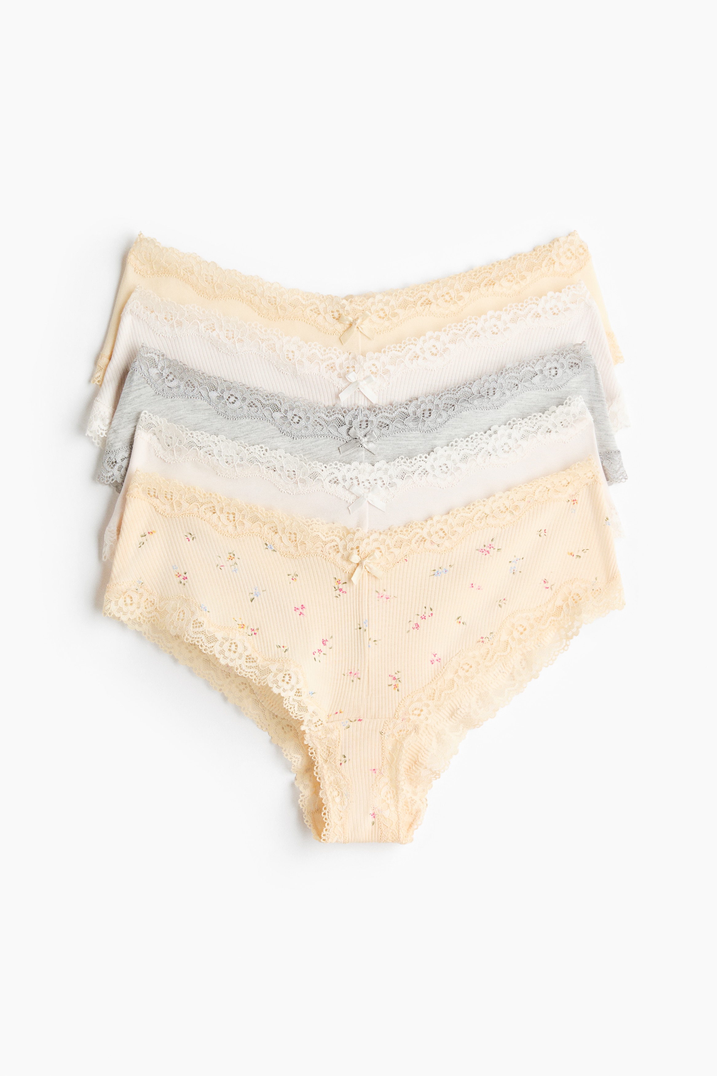 5-pack trosa hipster i bomull med spetsModell