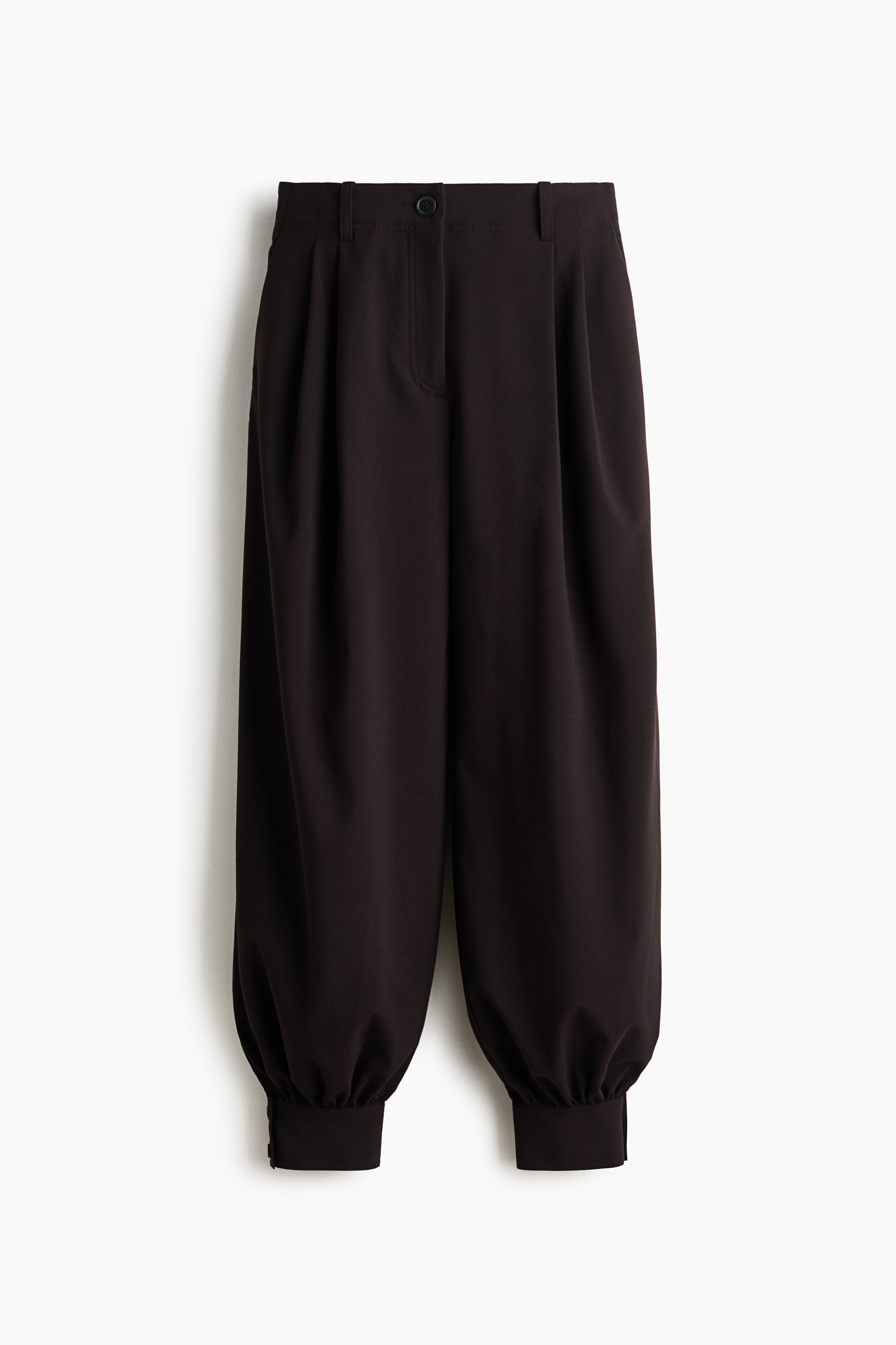 Balloon-leg trousers - Dark brown/Black