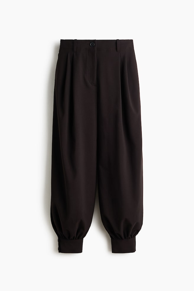 Hose mit Balloon Leg - Dunkelbraun/Schwarz - 1