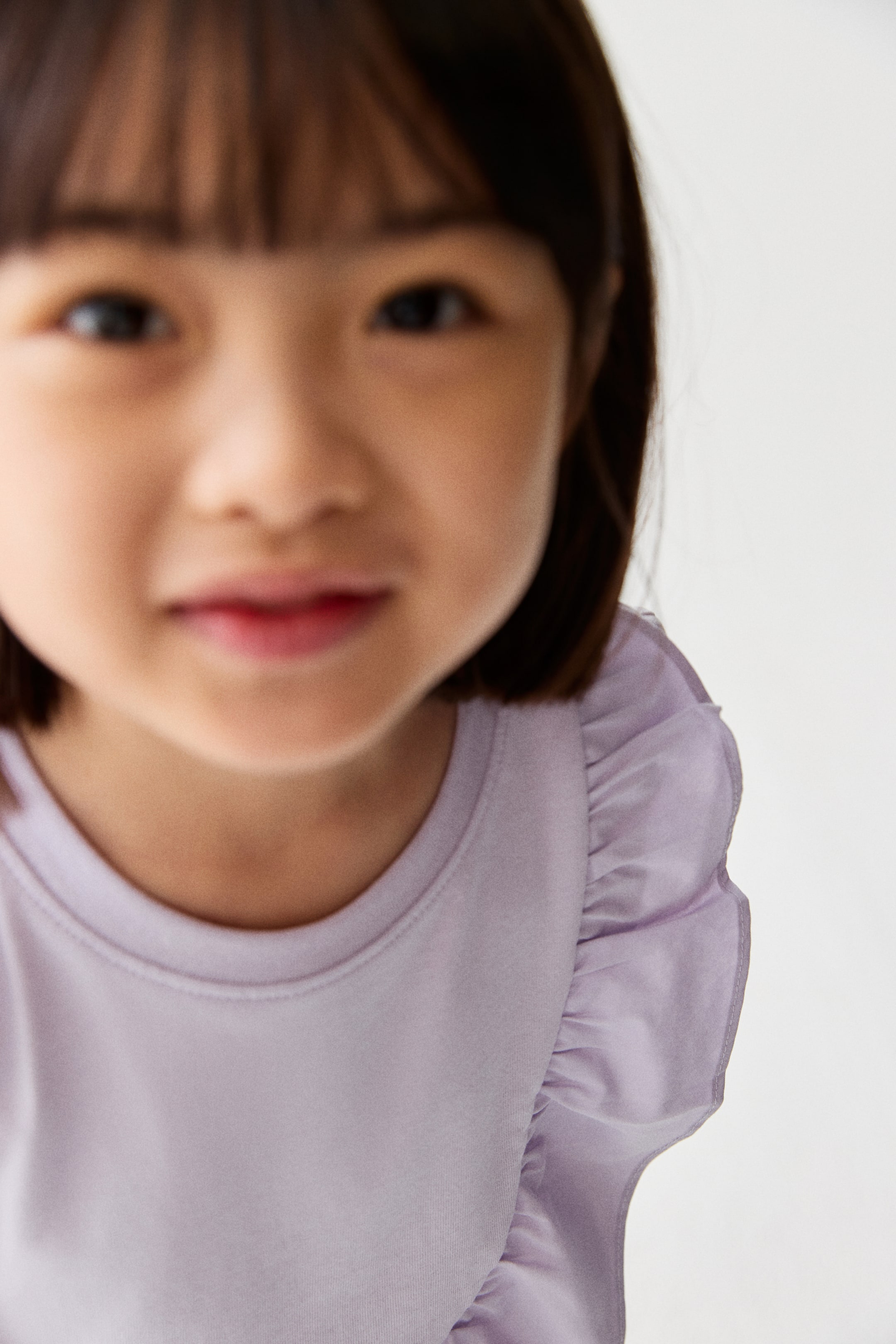View larger image: Frill-trimmed cotton top - Light purple - Kids | H&M SG 3