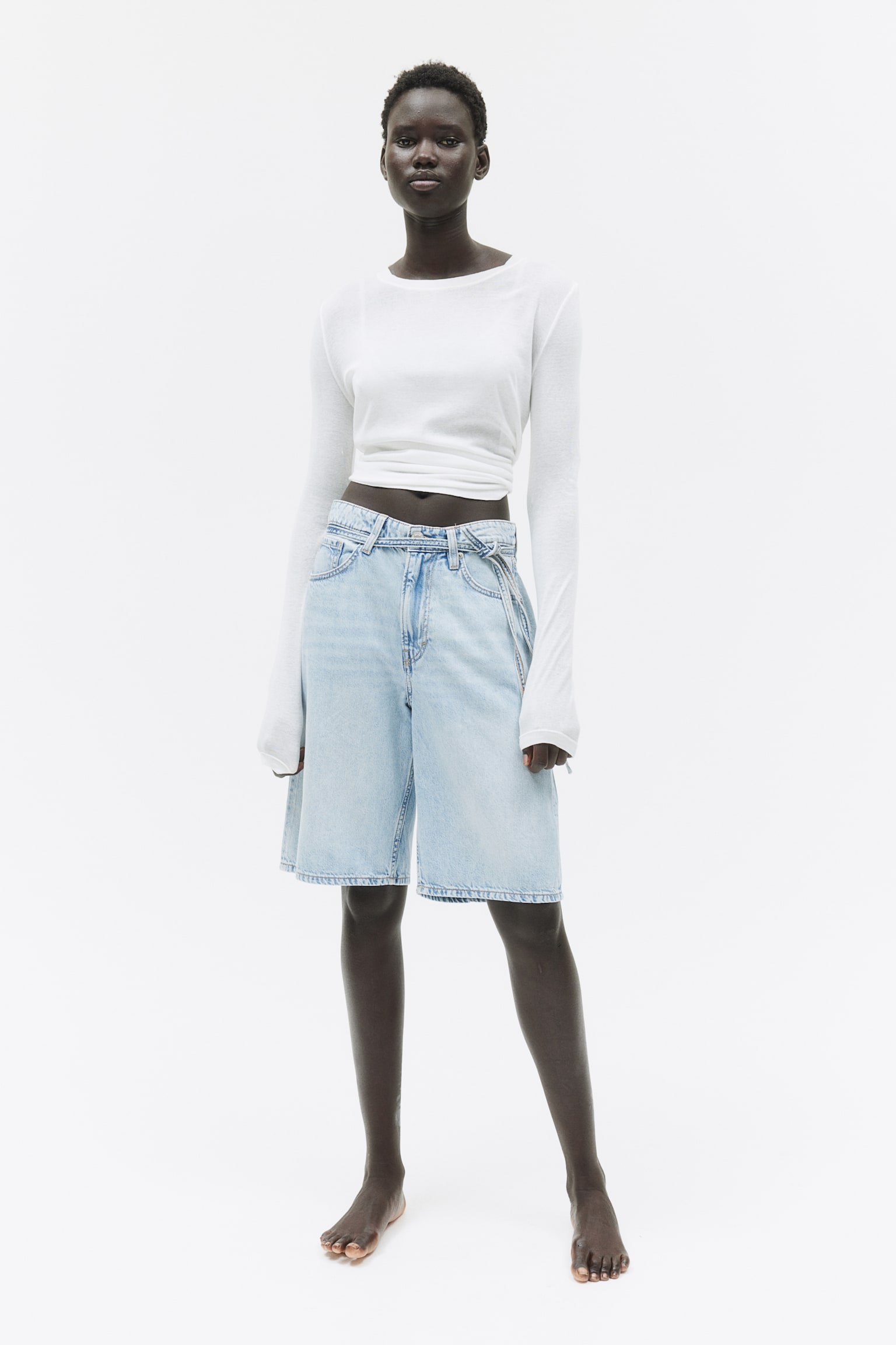 Bermuda Super Baggy Low Denim shorts - Light denim blue/Light denim blue/Beige/Dark denim blue/Cream - 5