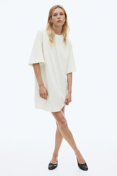 Cotton Shirt Dress in Cream (028)