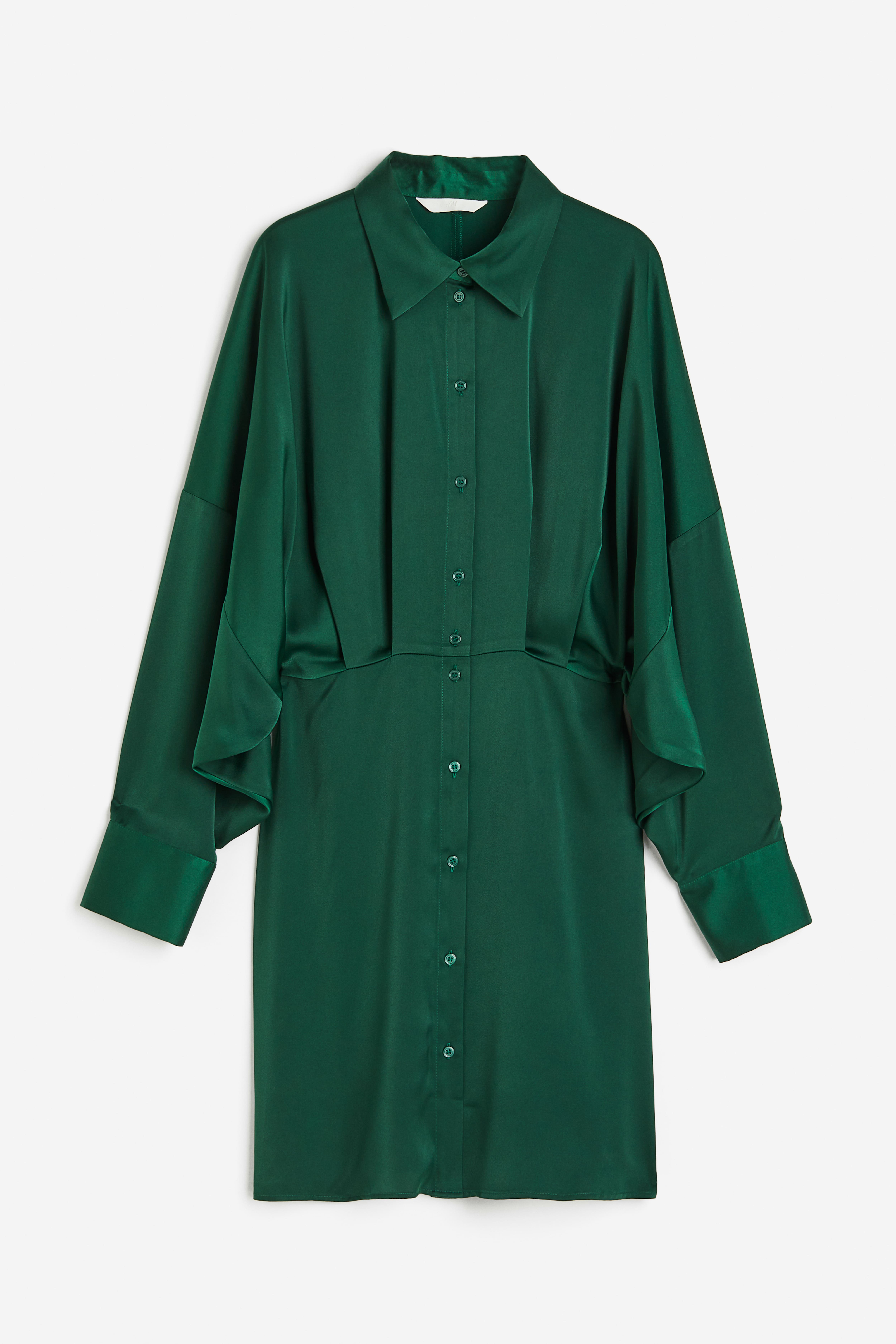 Satin Shirt Dress