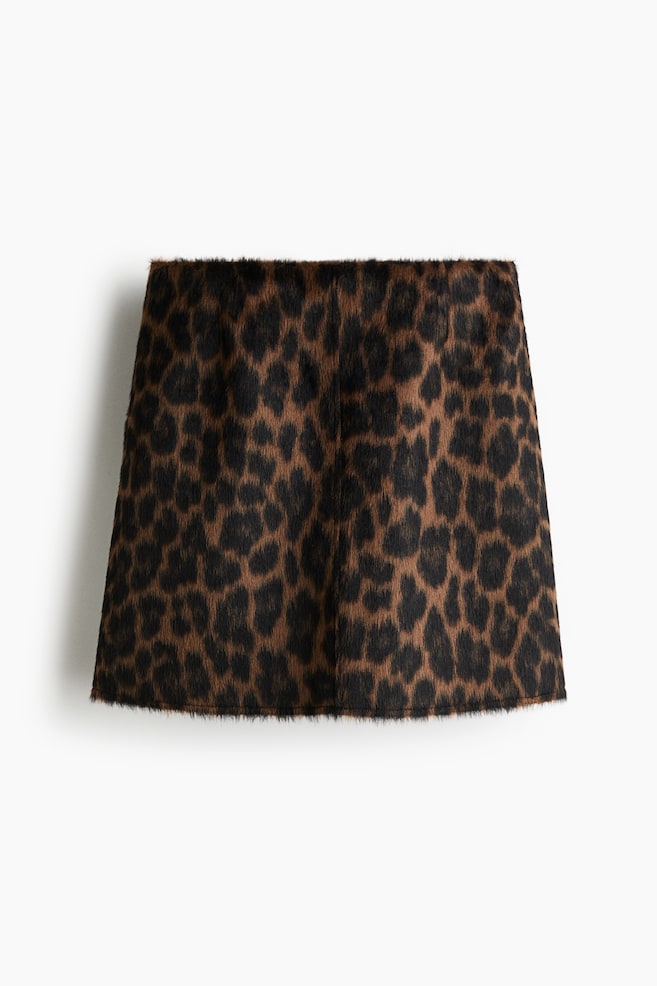 Fuzzy skirt - Brown/Leopard print/Dark brown/Spotted - 1