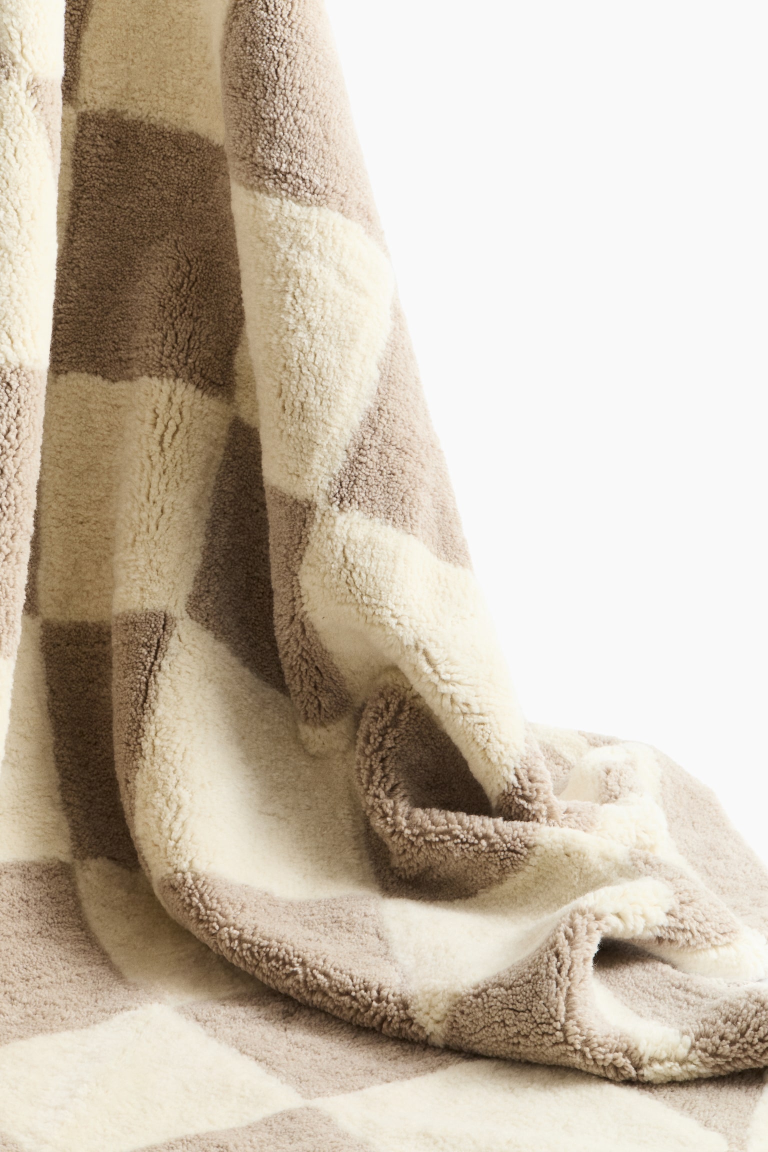 Harlequin-patterned wool-blend rug - Beige/Checked - 3