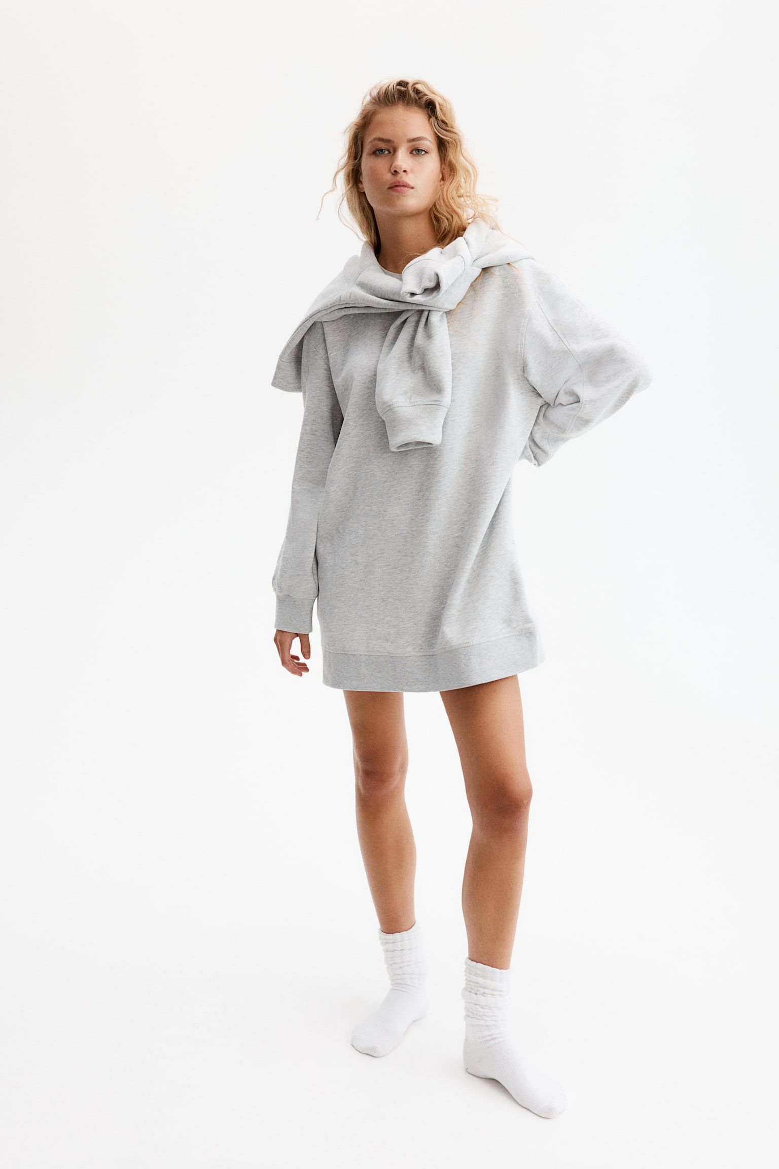 Sweatshirt dress - Light grey marl/Black/Light beige/Light blue/Dark grey/Burgundy - 1