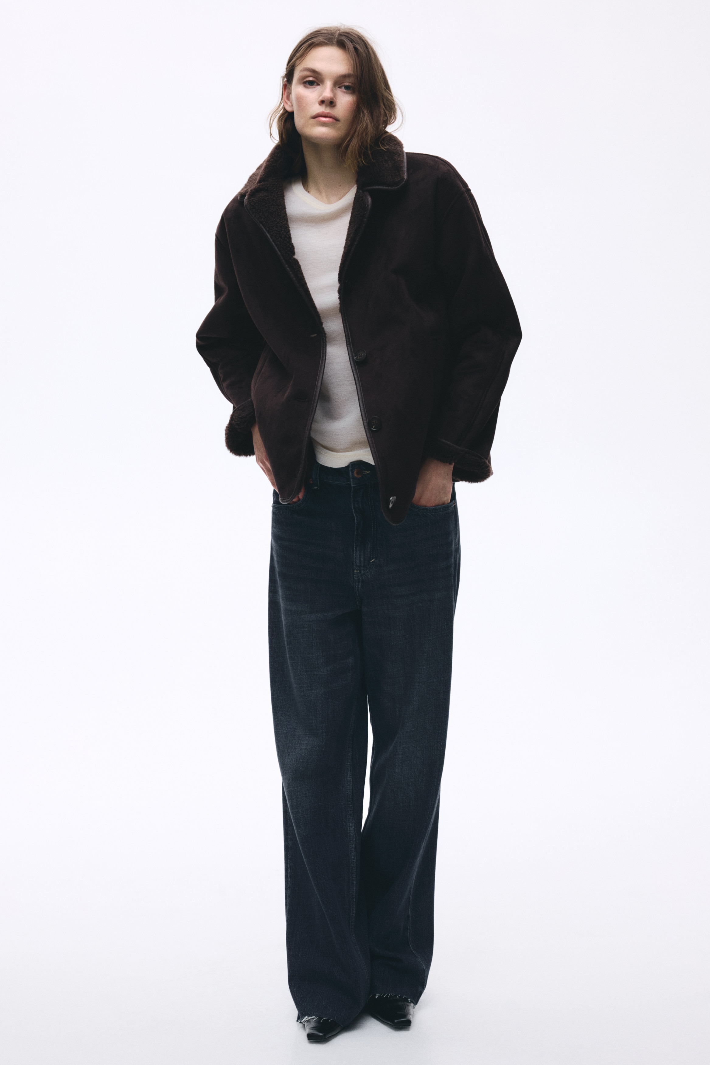 H & M - ダブルフェイスジャケット - ブラウン