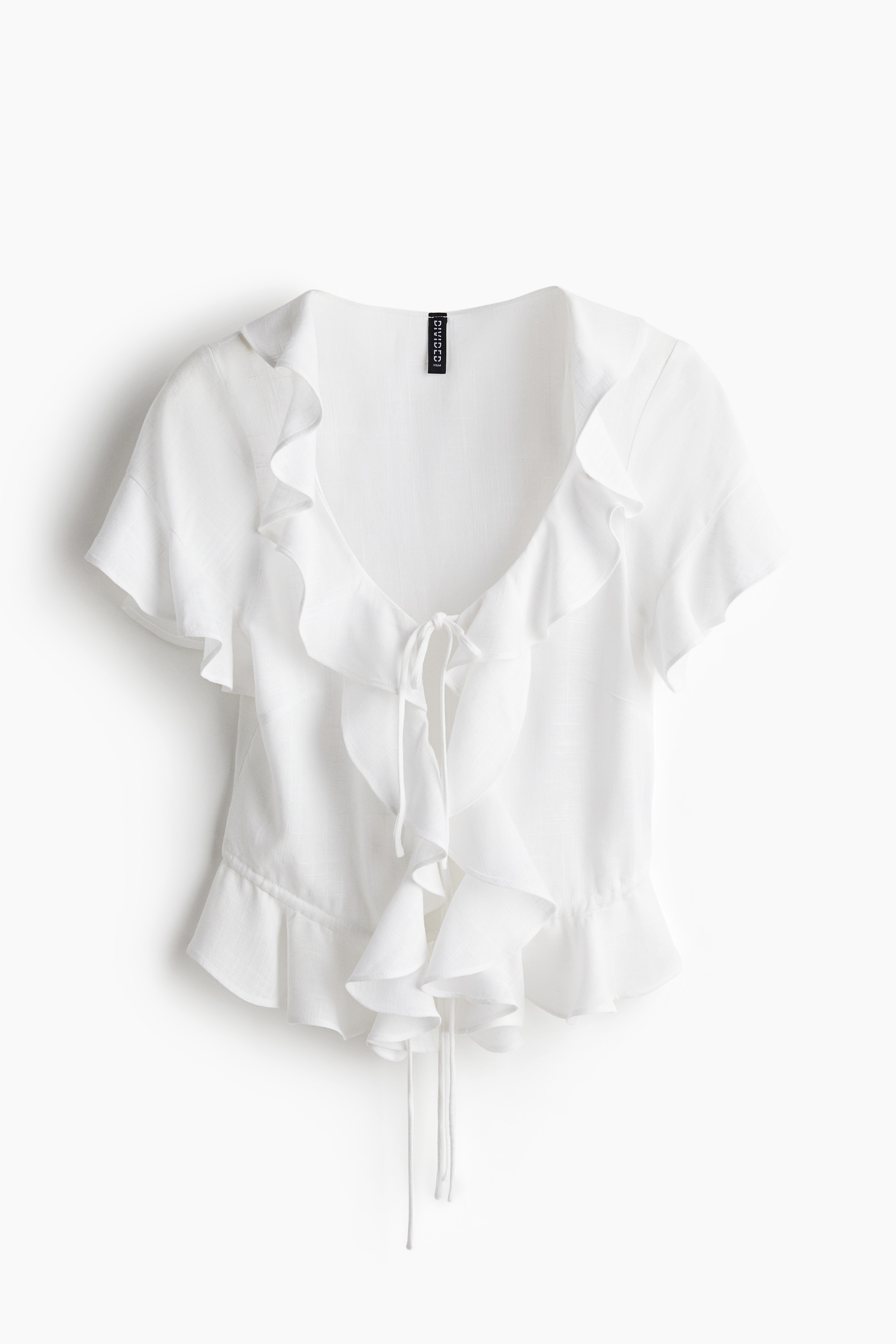 Volantbluse - Weiß