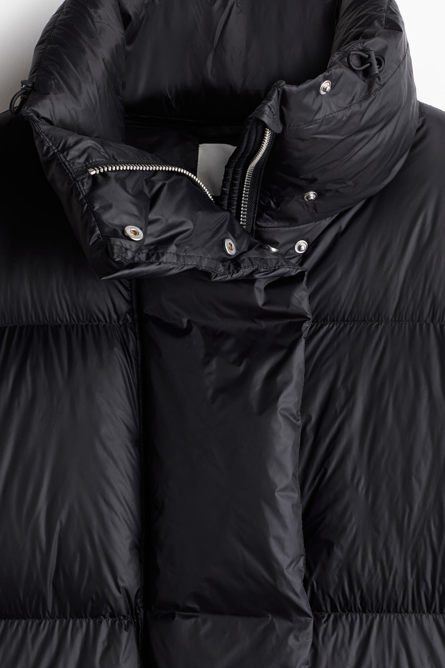 Oversized down puffer jacket - Black/Dark greige - 3