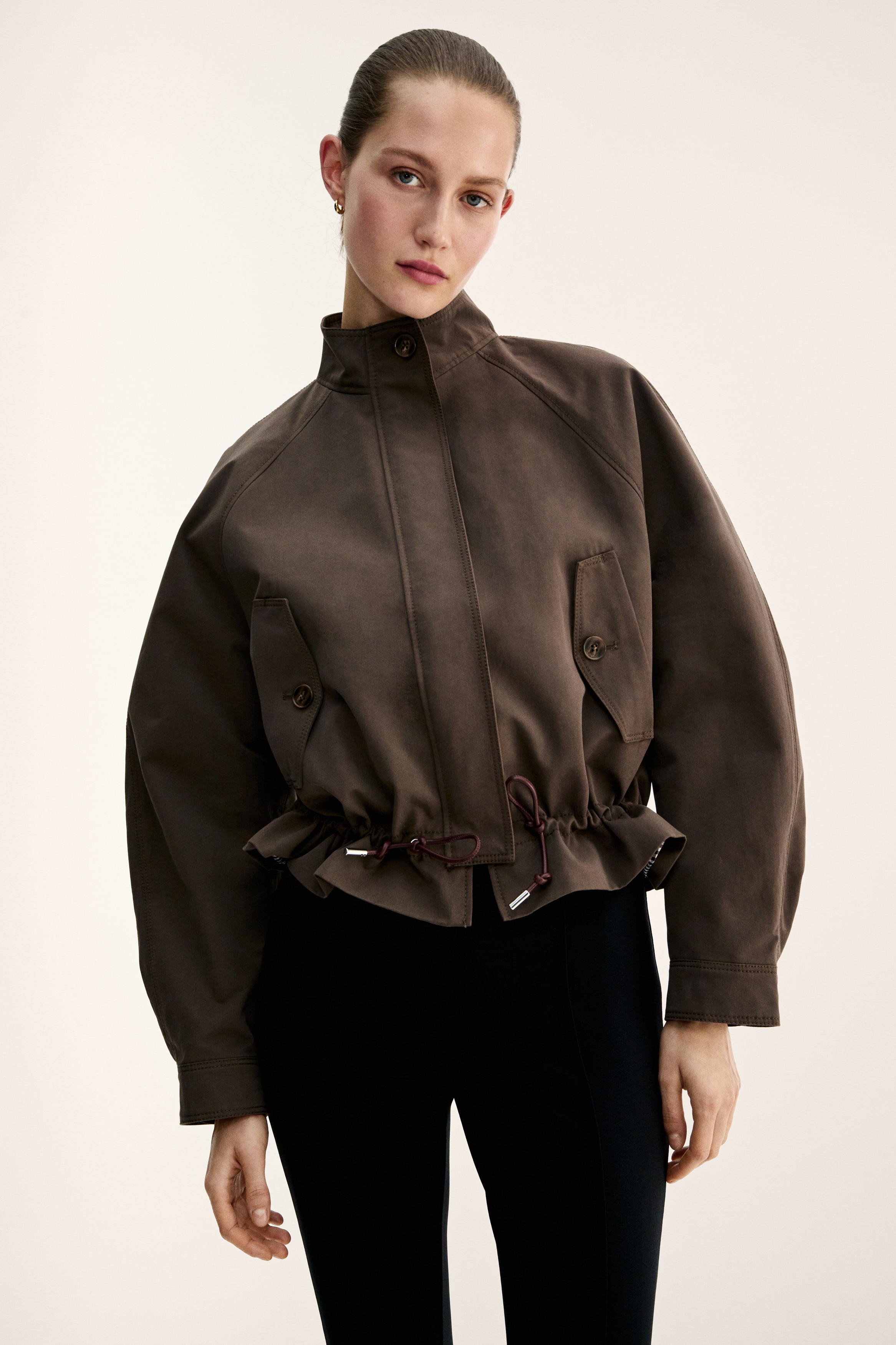 H＆M コットンツイルジャケット XS コットンツイルジャケット - ダークベージュ - レディース | H&M JP
