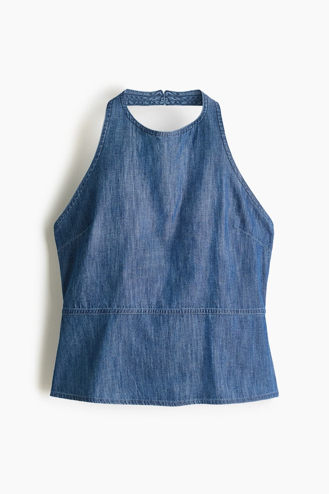 Denim Halterneck Top - Denim blue - 1