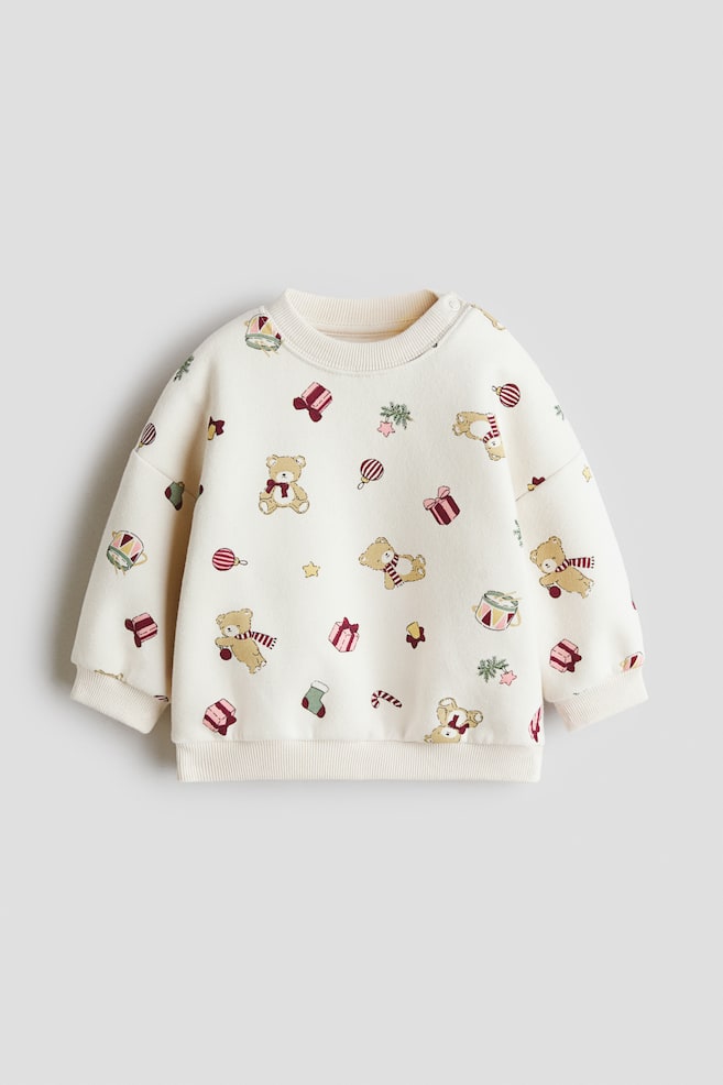 Printed sweatshirt - Light beige/Christmas/Light dusty pink/Hearts/Light dusty blue/Floral/Light pink/Floral/Cream/Cherries/Purple/Cherries/Light pink/Ghost/Light dusty pink/Leopard print/Light pink/Floral/Light blue/Rainbow/Mint green/Le Marais - 1