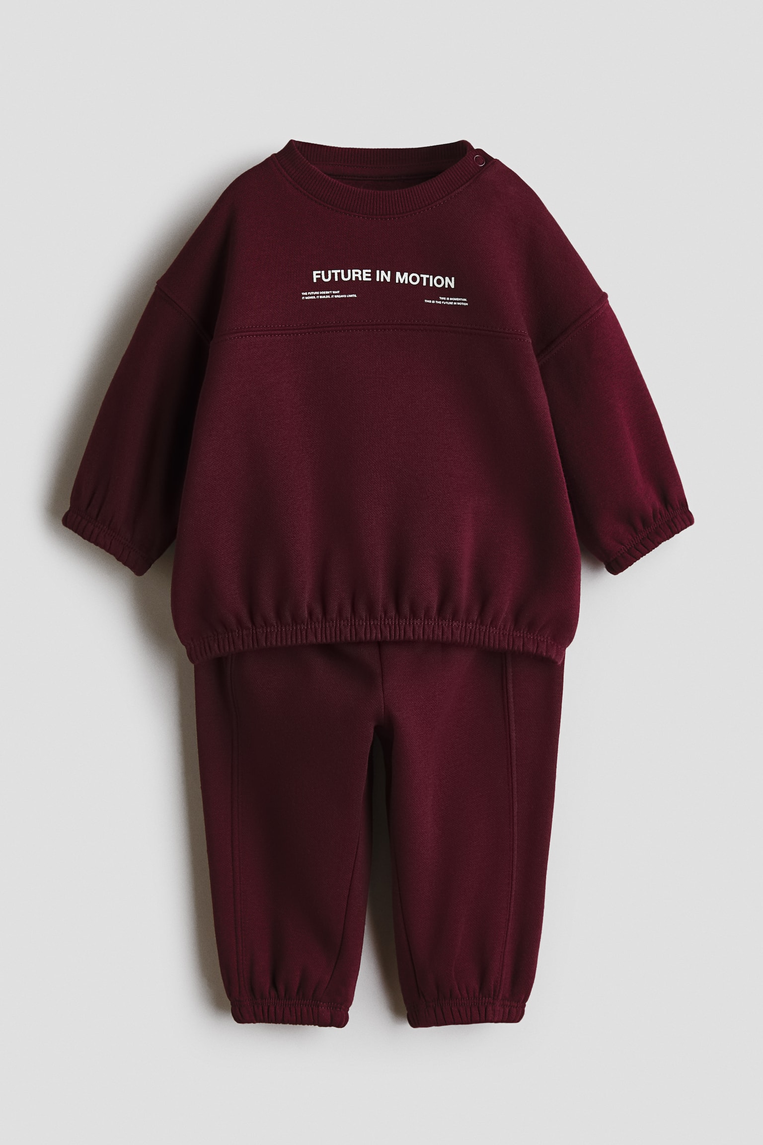 2-Piece Sweatshirt and Joggers Set - Dark red/Future In Motion/Dark gray/Future In Motion/Light beige/Future In Motion