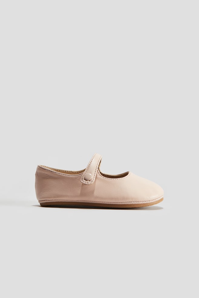Babies en cuir - Rose clair/Noir - 1
