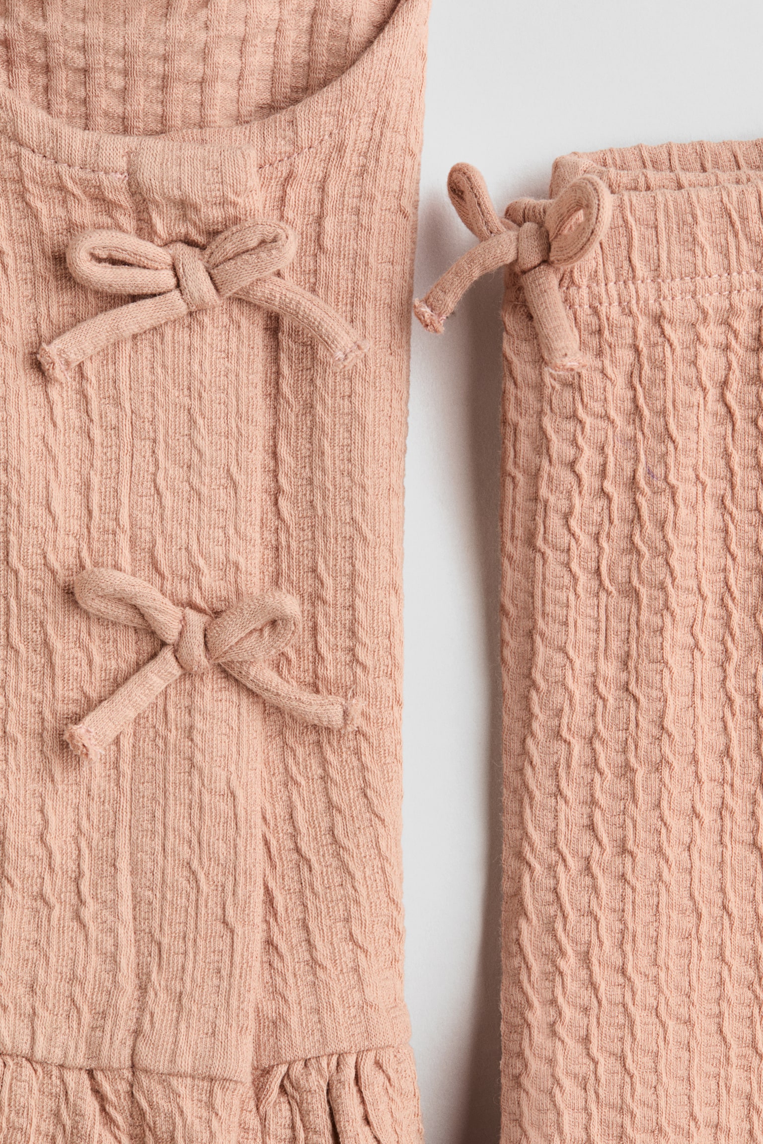 2-piece textured cotton set - Light dusty pink - 2