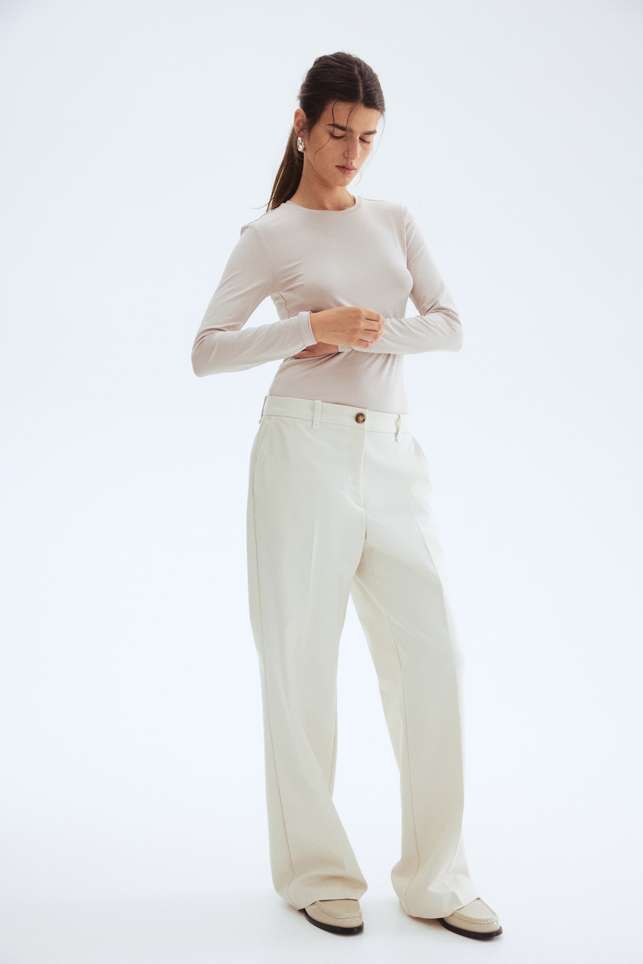 Womens Pants White Bootcut Trousers White Plus Size Flare Bootcut