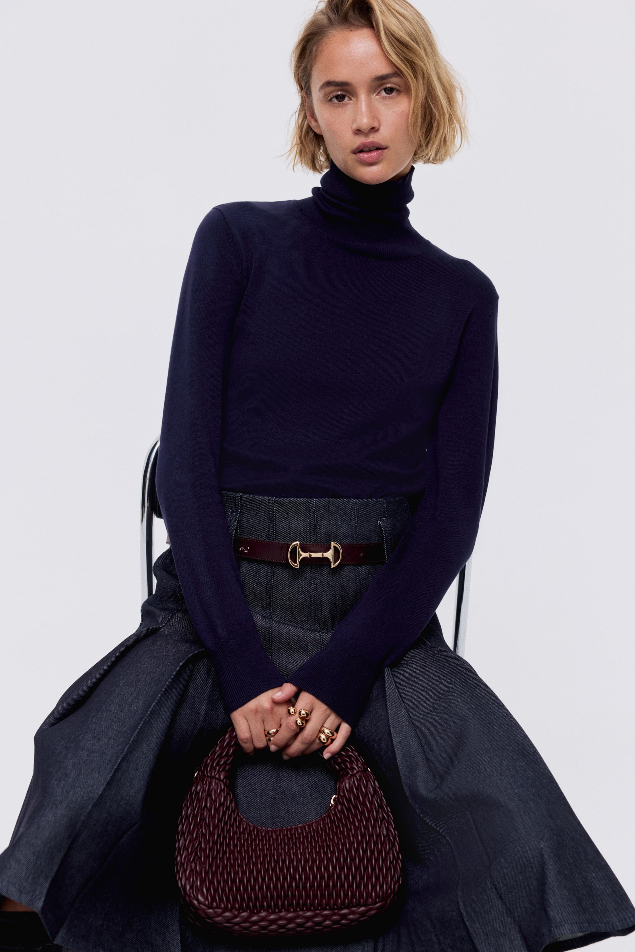 View larger image: Polo-neck jumper - Navy blue - Ladies | H&M HK 1