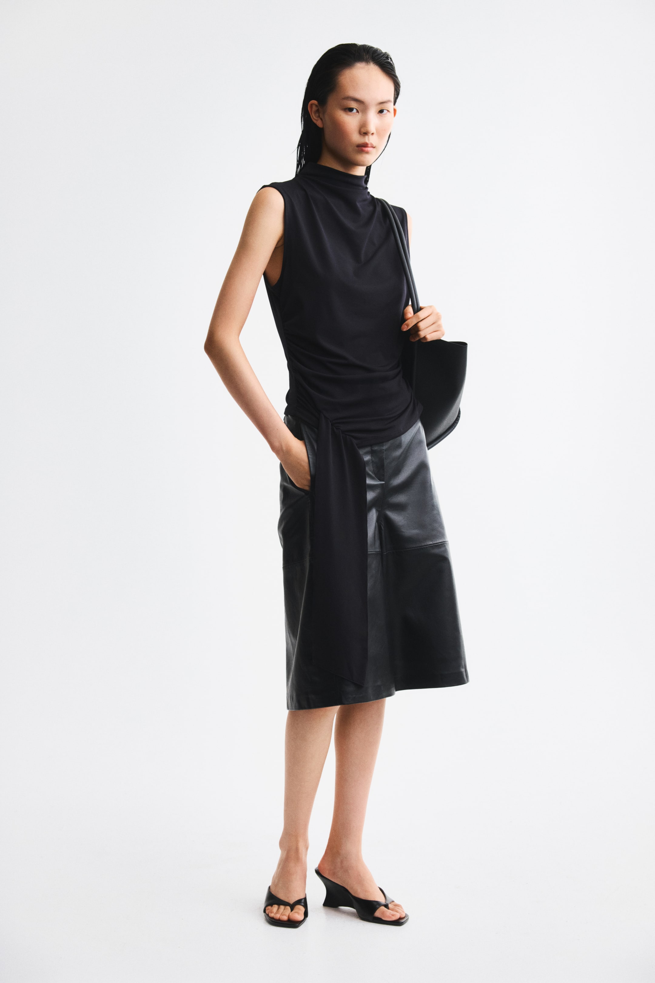 Draped-Panel Jersey Top