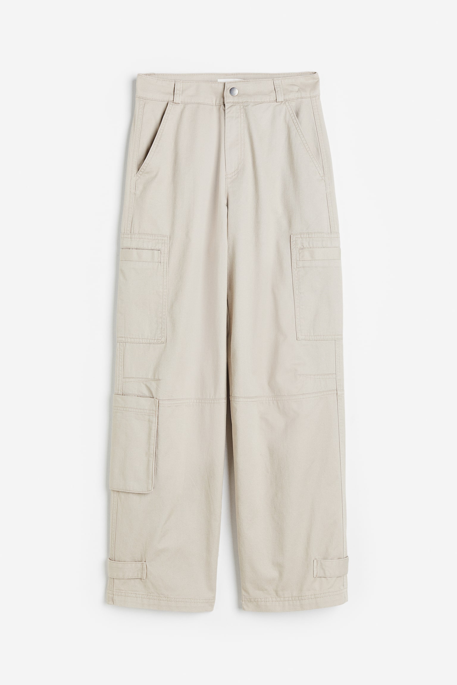 Straight Cargo Pants - Light greige/White/Light beige - 1