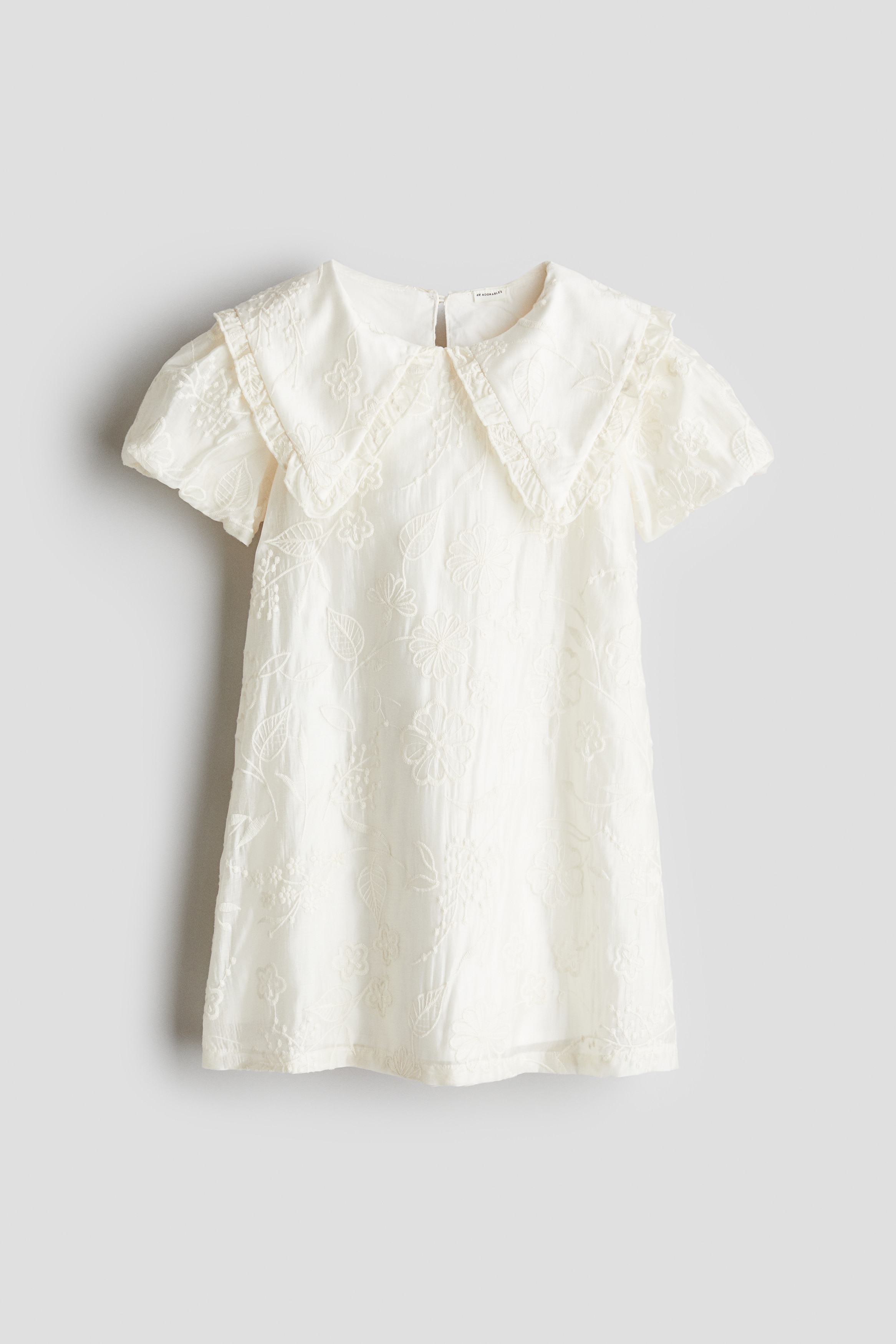 Robe brodée - Crème