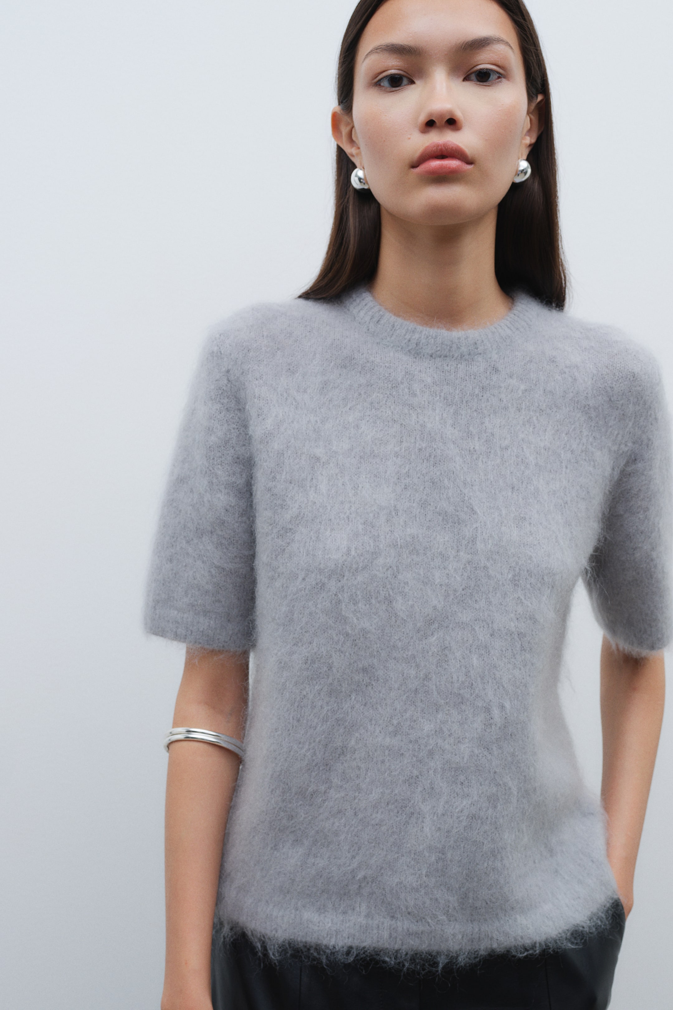 Mohair-blend Knit Top