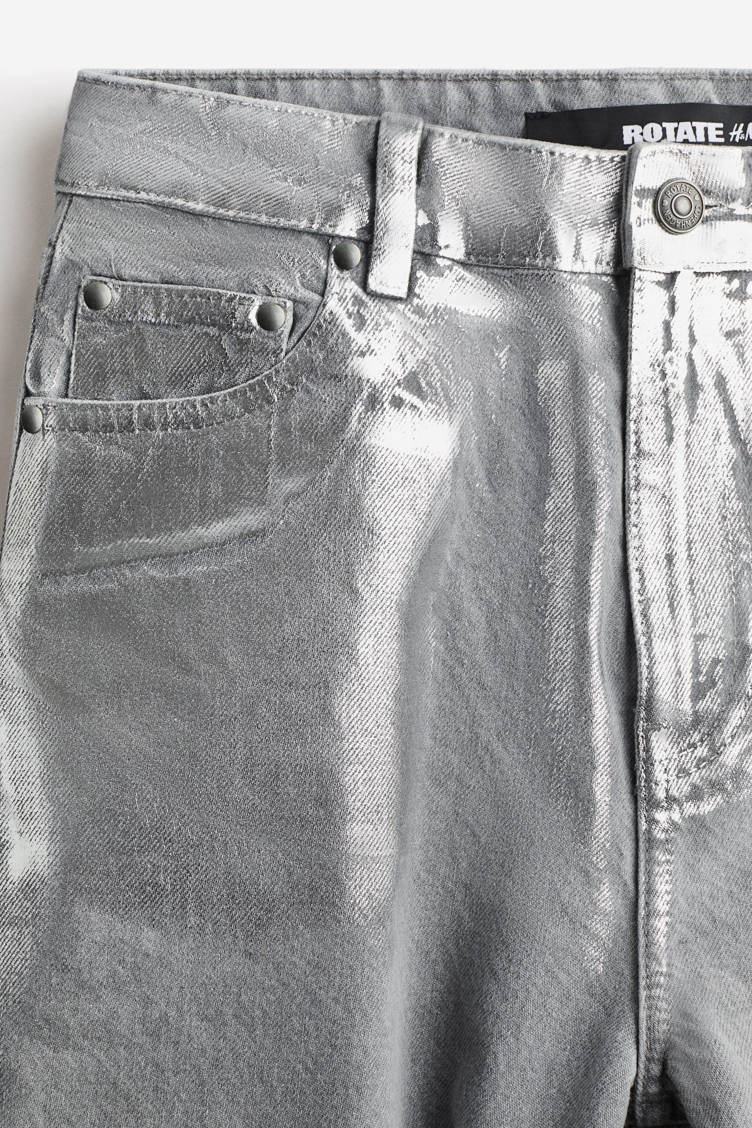 Shimmering wide-leg jeans - Light grey/Silver-coloured - 6