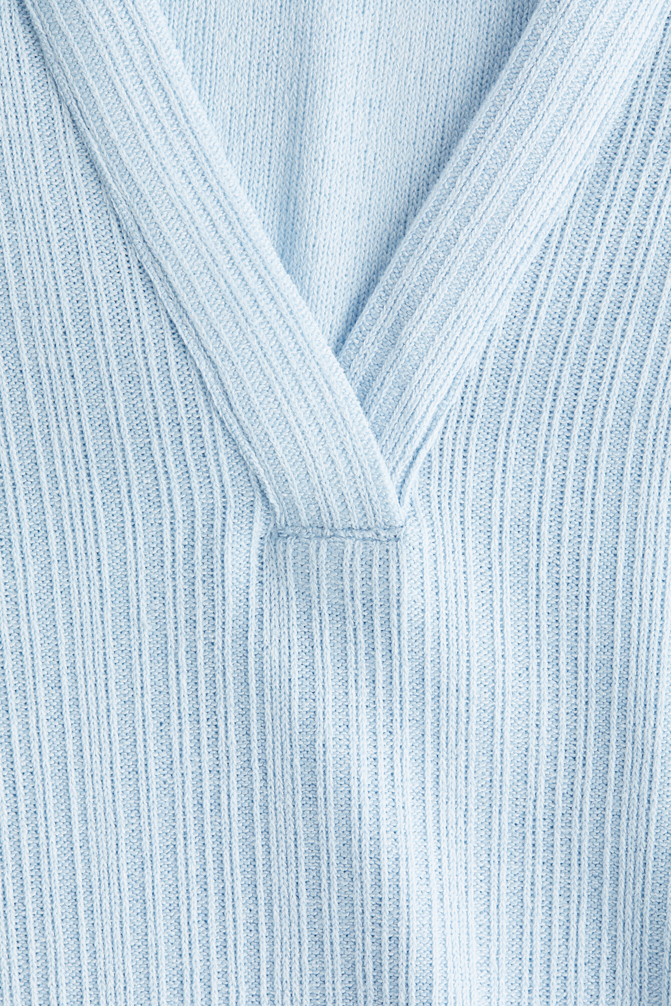 Collared rib-knit top