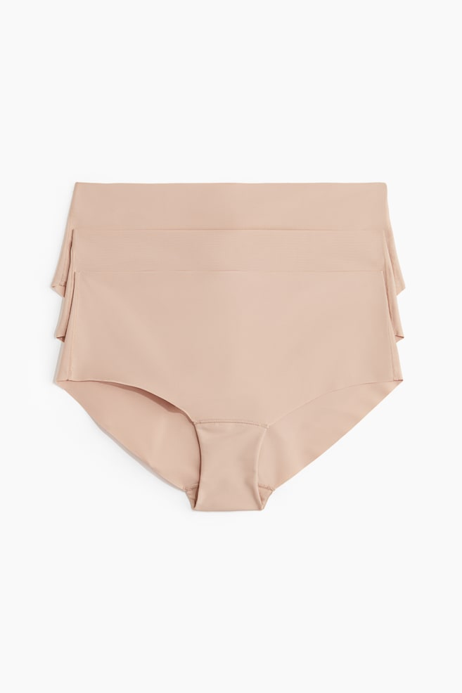 Set van 3 no-show slips - Hipster - Beige/Beige/donkerbruin/Beige/zwart/Zwart/Oudroze/marineblauw - 1