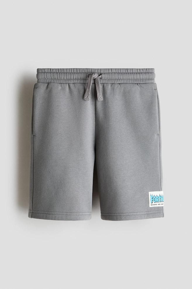 Brushed-inside sweatshorts - Grey/Fortnite - 1