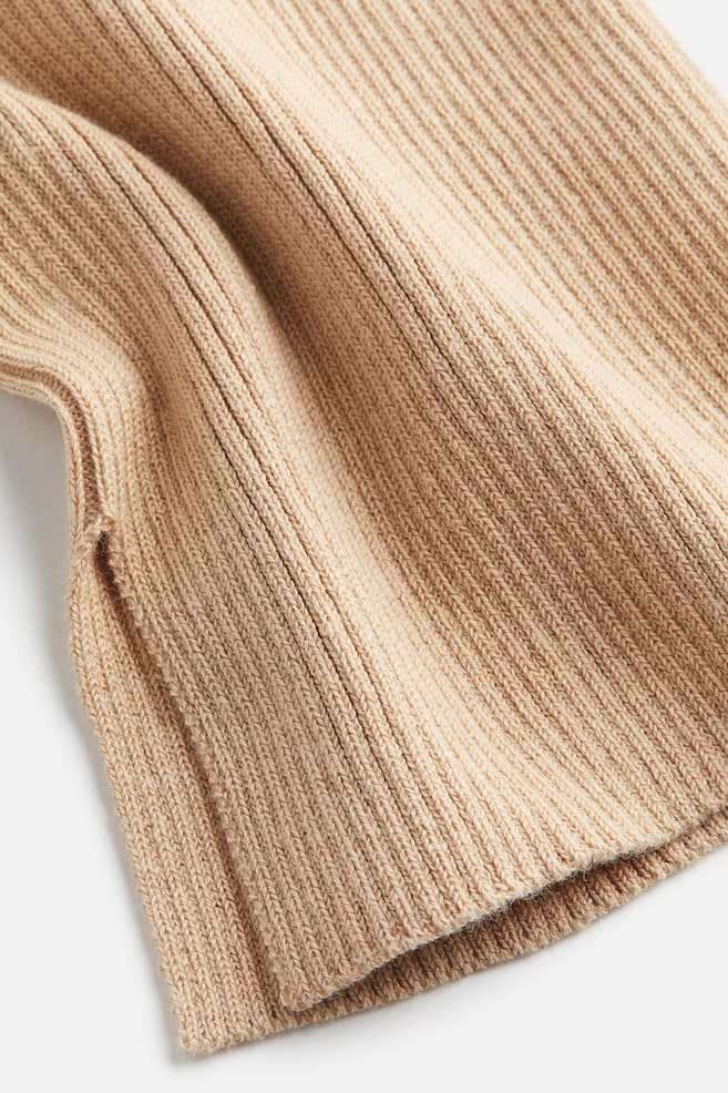 Rib-knit leggings - Cream/Dark grey - 3