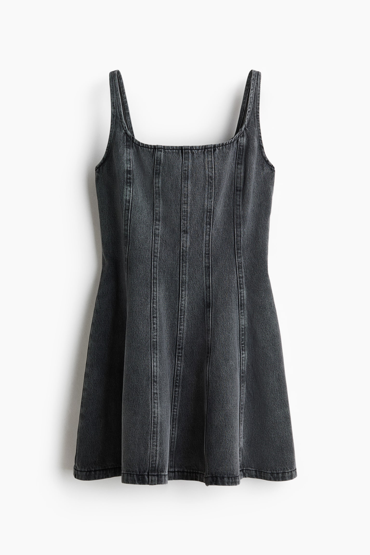 Ausgestelltes Jeanskleid - Denimgrau