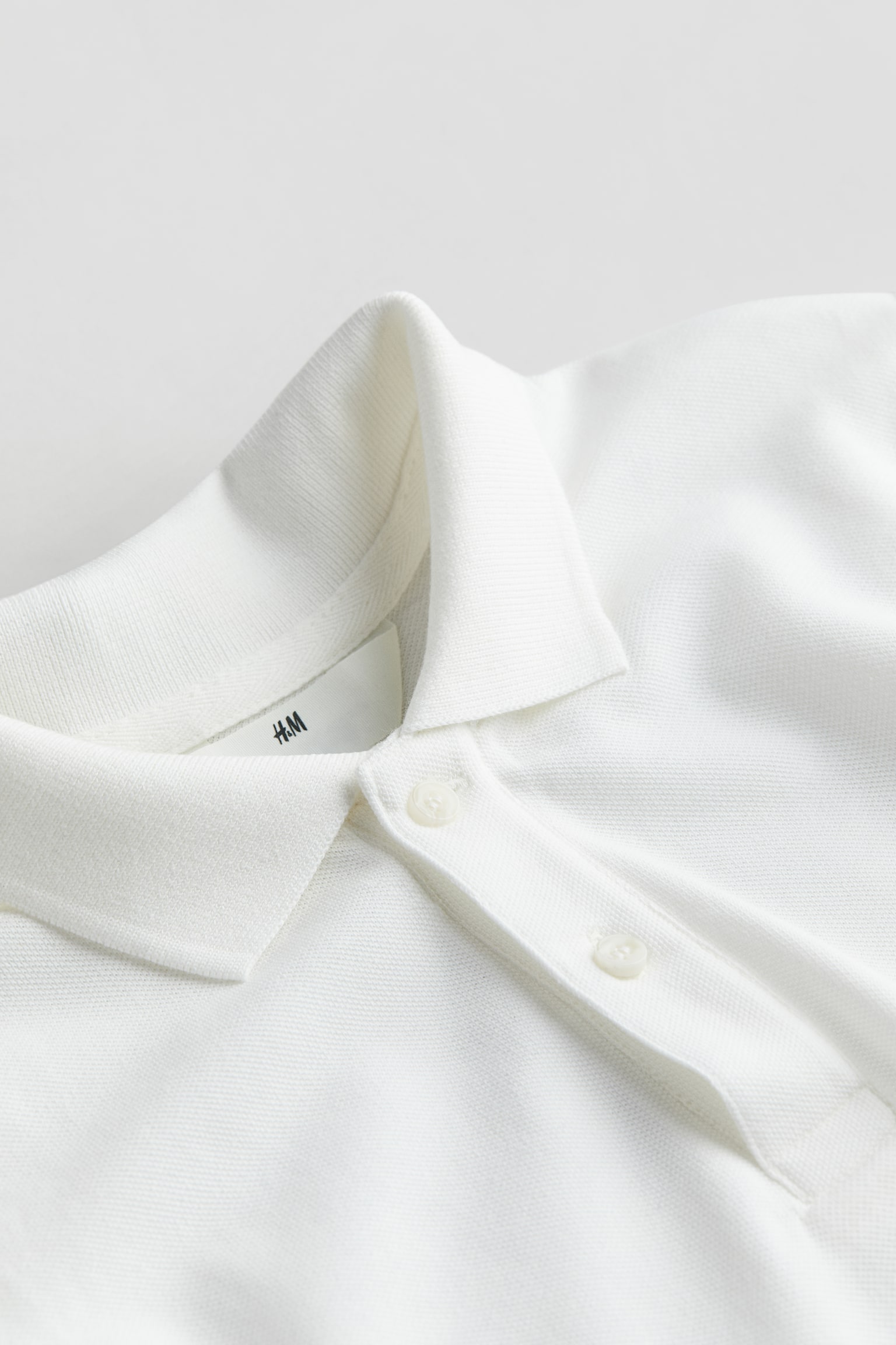 Cotton Piqué Polo Shirt - White/Navy blue/Black - 5