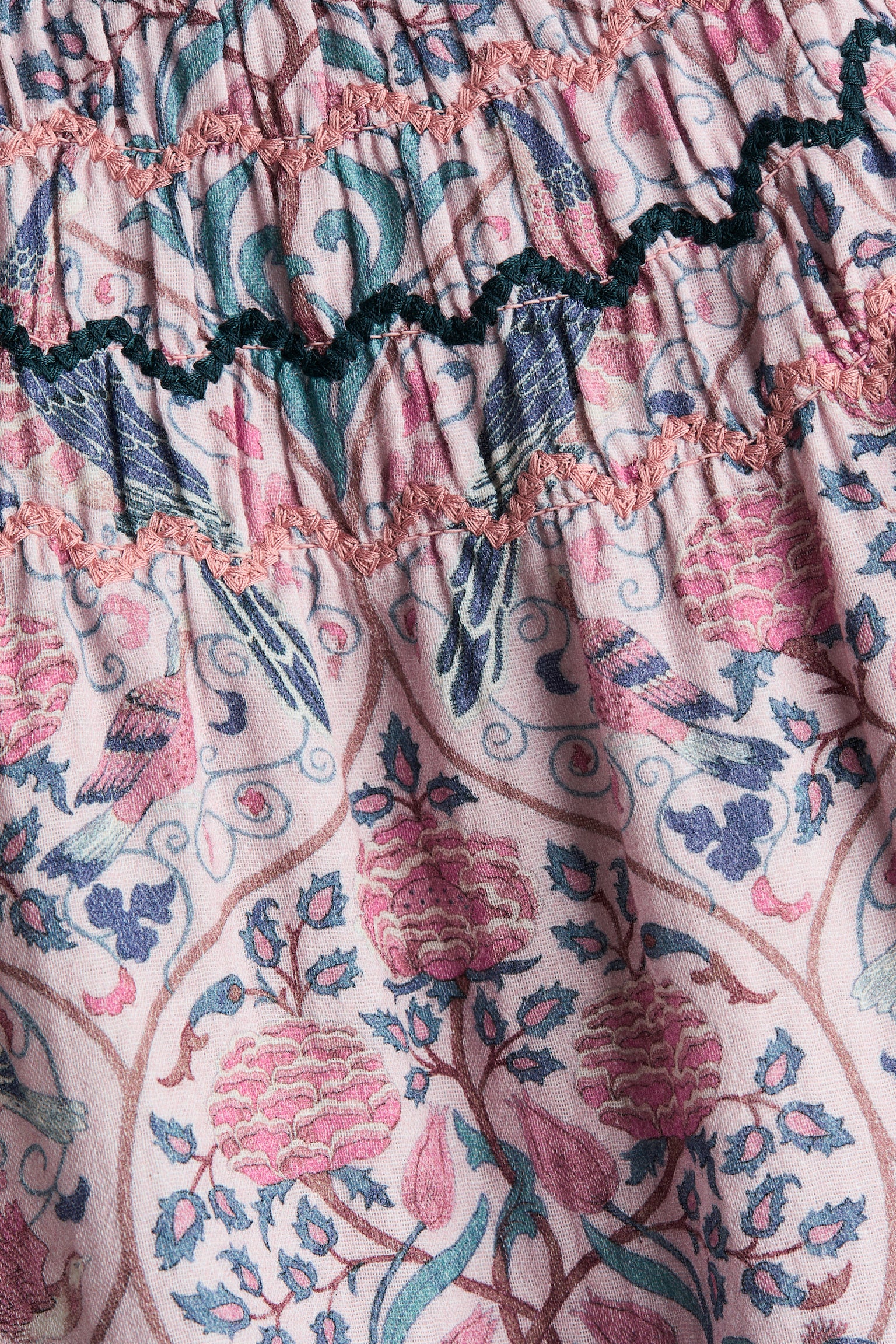 Детское платье H&M Patterned Muslin, цвет: Пыльный розовый — фото 5