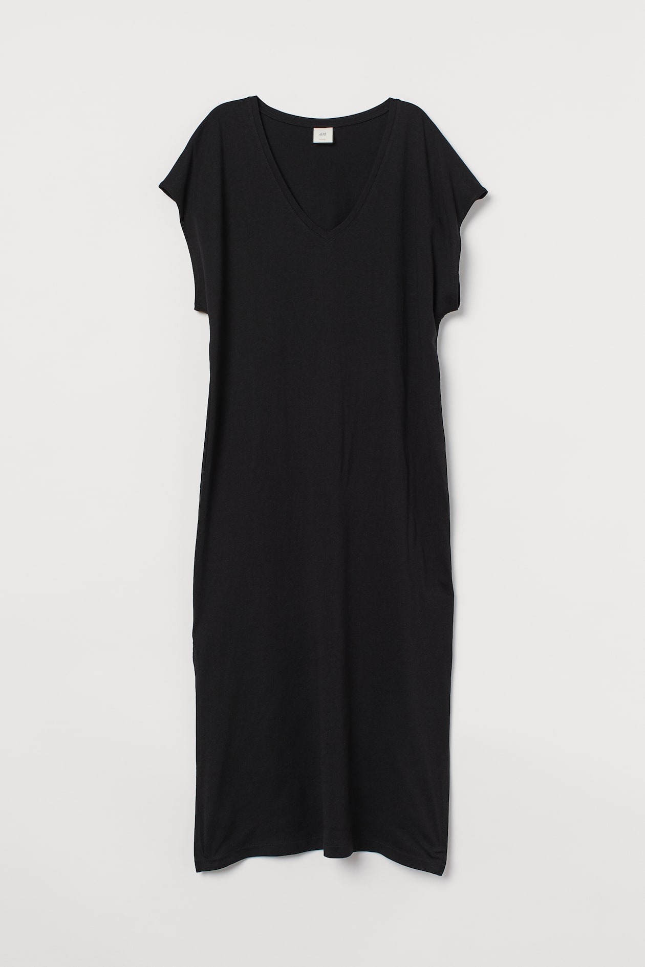 Jersey Kaftan Dress - V-neck - Short sleeve - Black - Ladies | H&M US