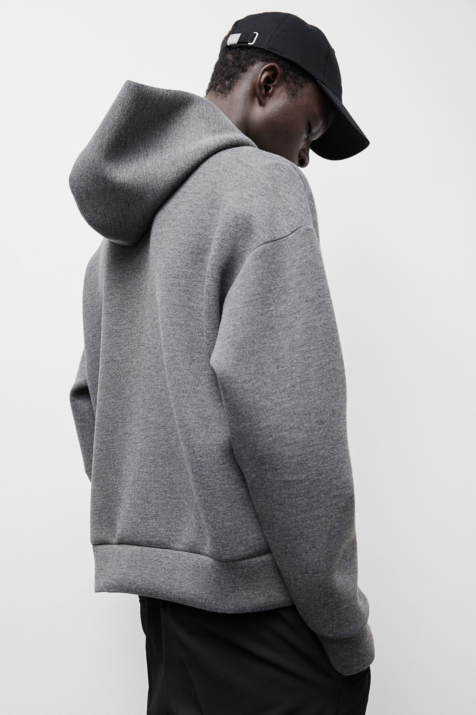 Loose Fit Scuba hoodie - Dark grey/SH/Black - 3