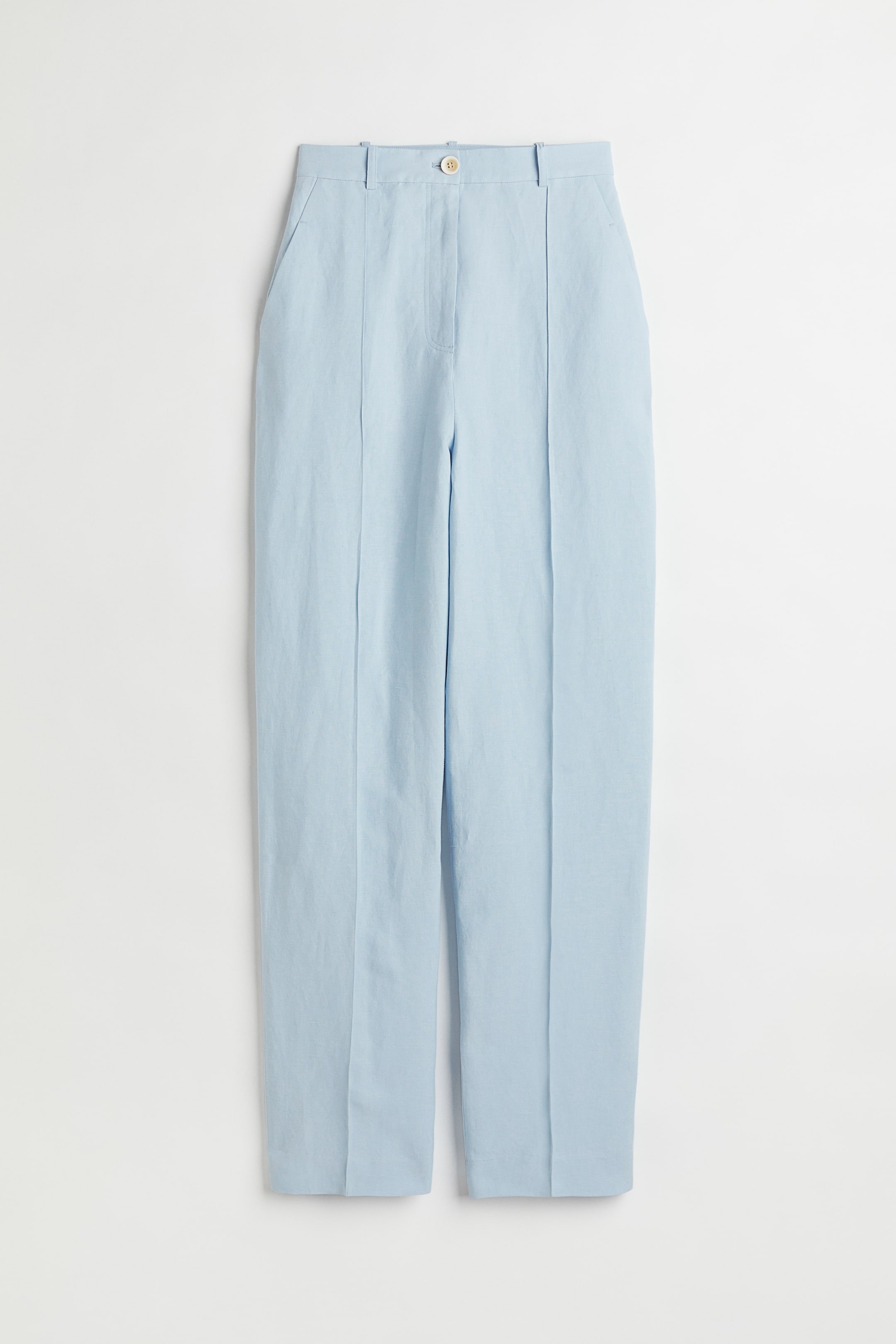 Linen-blend Dress Pants - Light blue - Ladies | H&M US